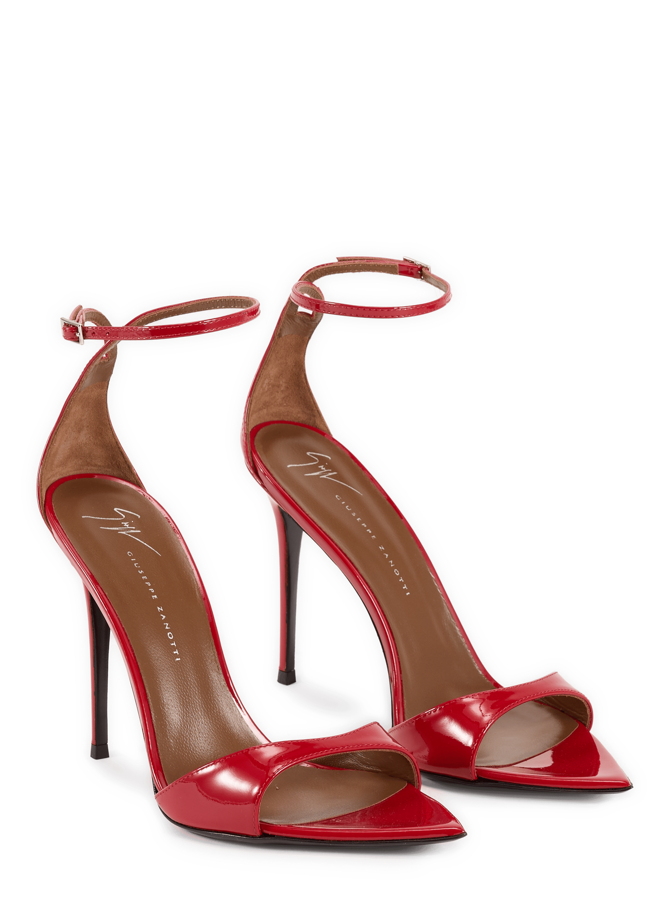 Patent leather sandals with heel INTRIIGO STRAP 105 GIUSEPPE ZANOTTI Red