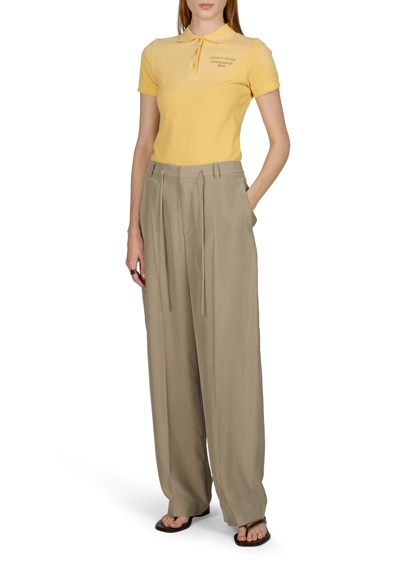 Esimona Sunkissed cotton blend polo ACNE STUDIOS Yellow