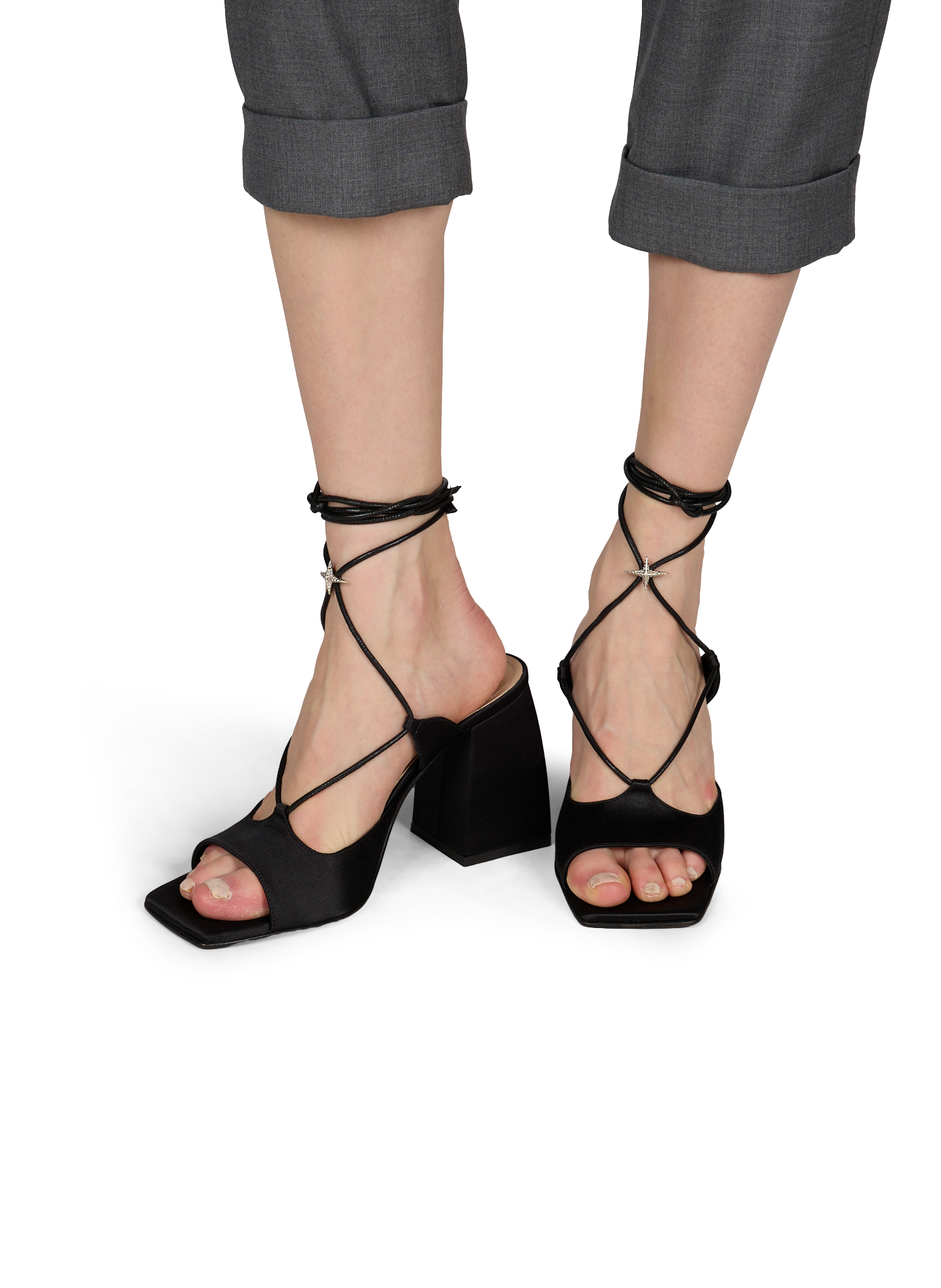 Satin high heel sandals Bulla Gala NODALETO Black