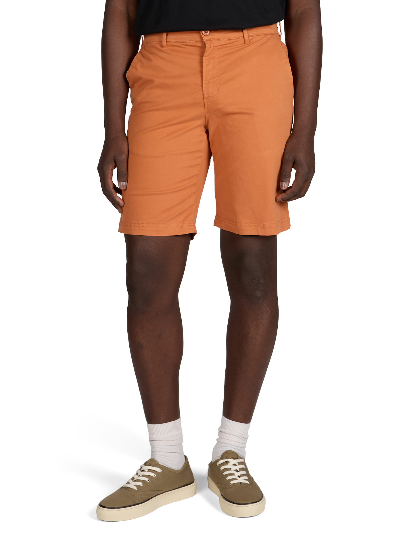 Saulien straight cotton blend shorts FAGUO Orange