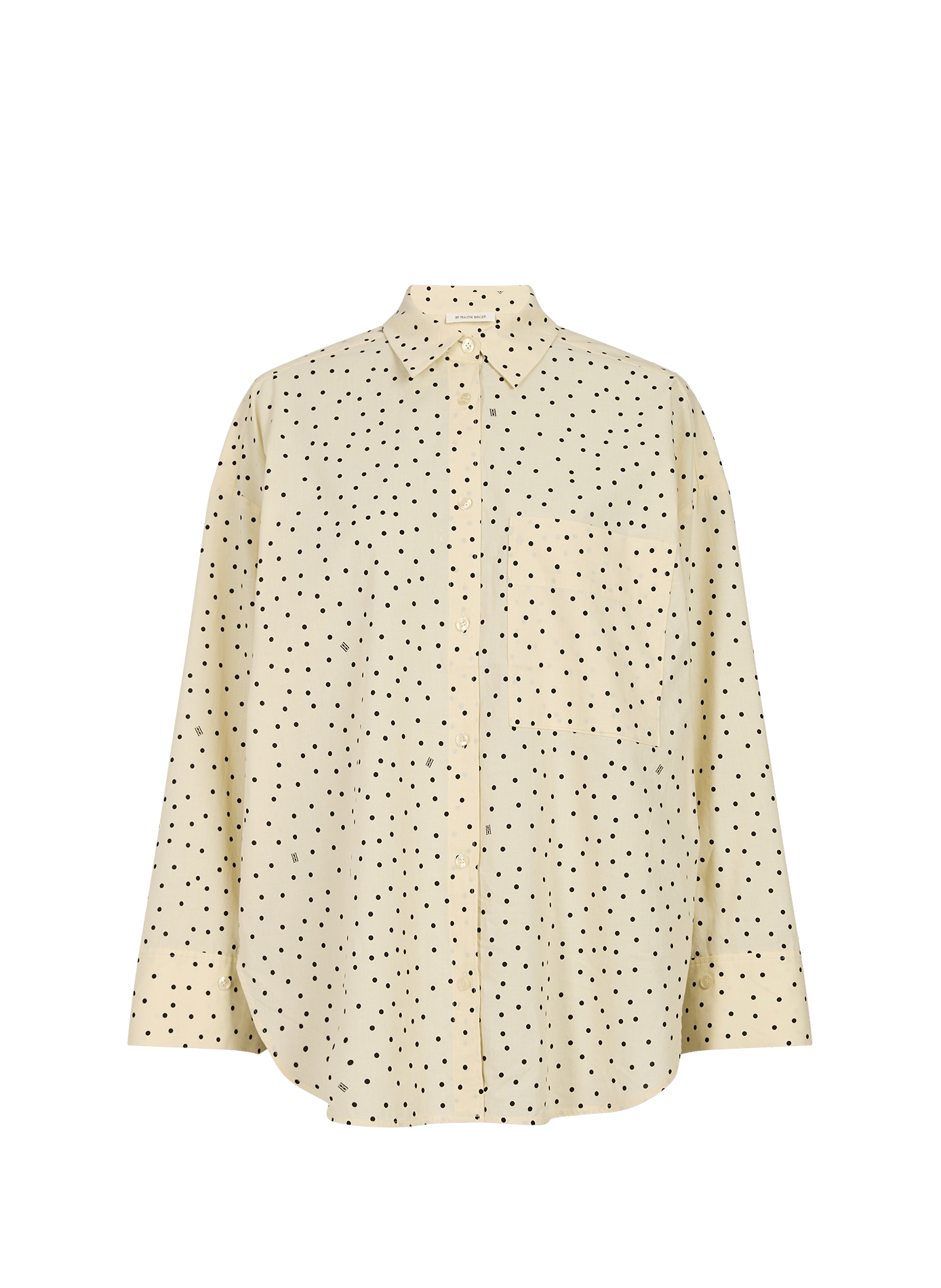 Derris shirt with polka dot print in cotton BY MALENE BIRGER Beige