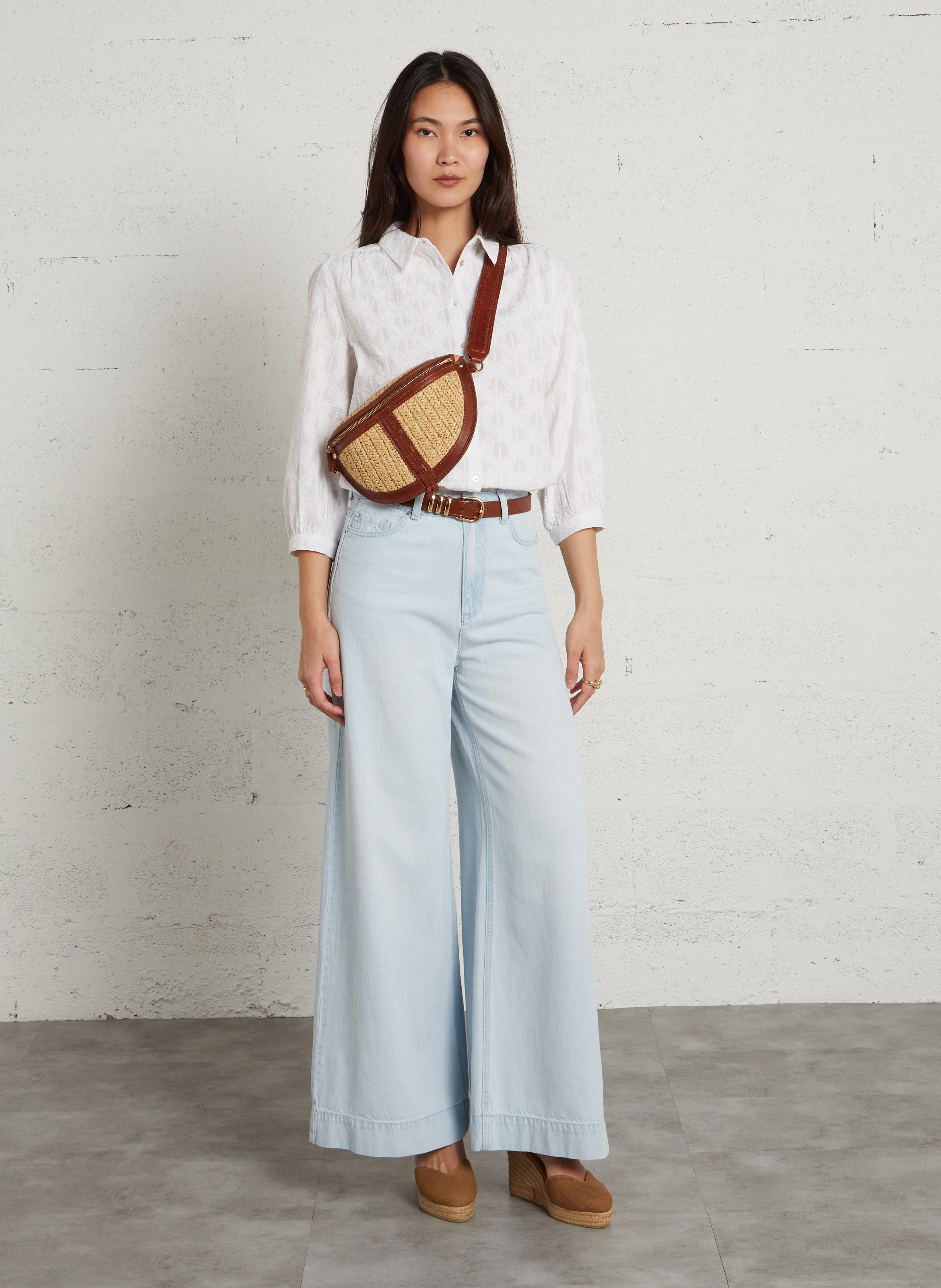 Jean large en coton tara MAISON 123 Bleu