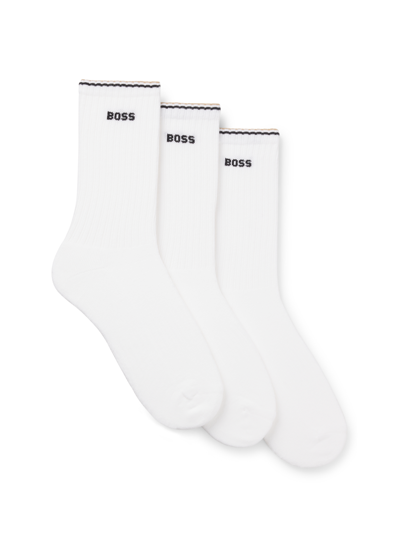 Set of 3 pairs of high cotton blend socks BOSS White