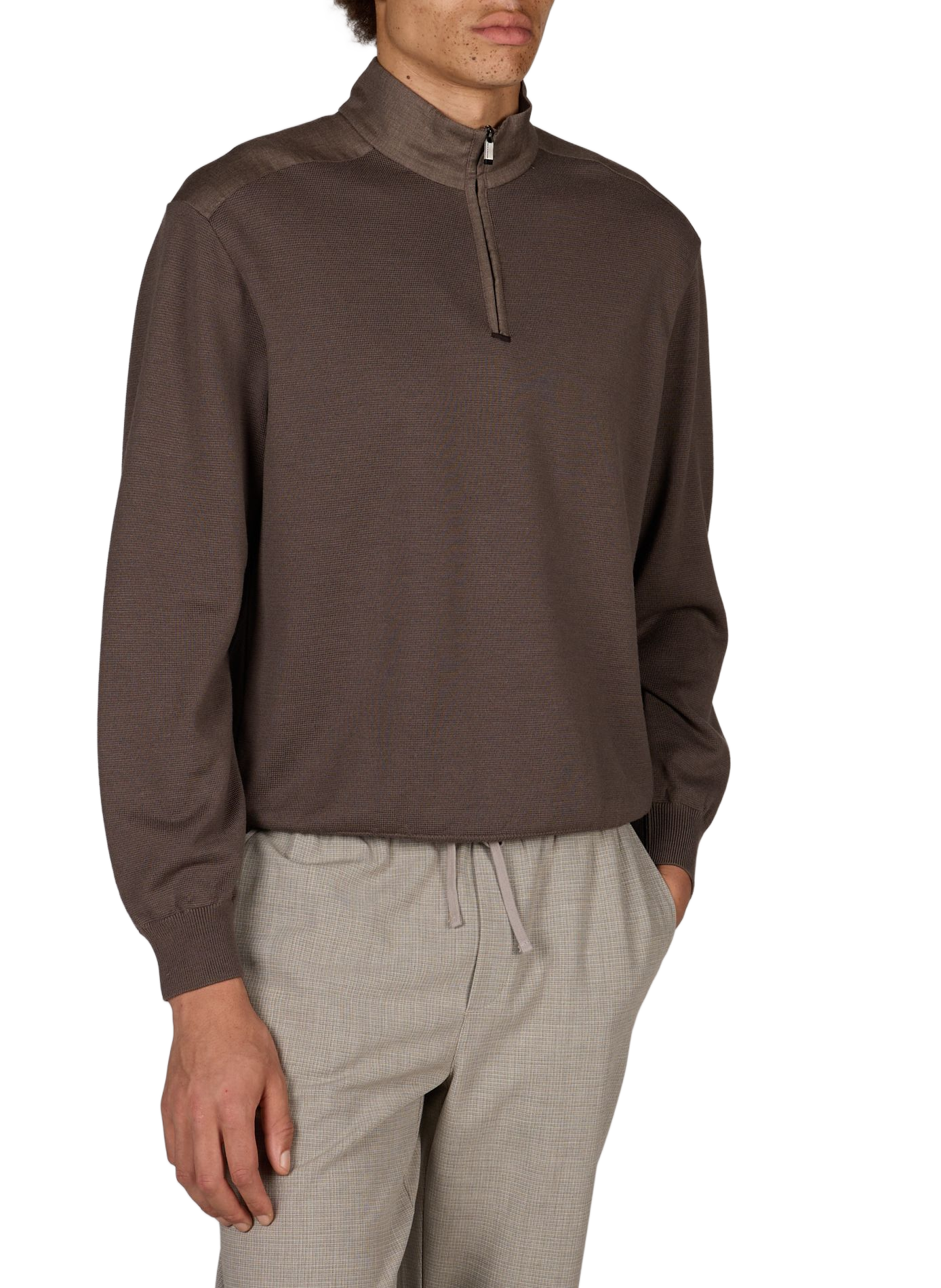 Wool zip-up sweater PAUL & SHARK Brown