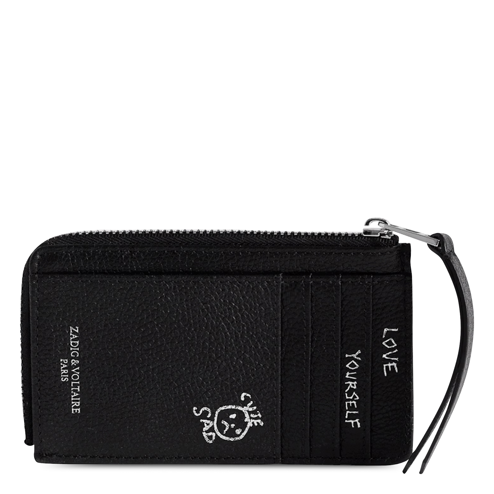 Porte-cartes en cuir imprimé zv card ZADIG&VOLTAIRE Noir