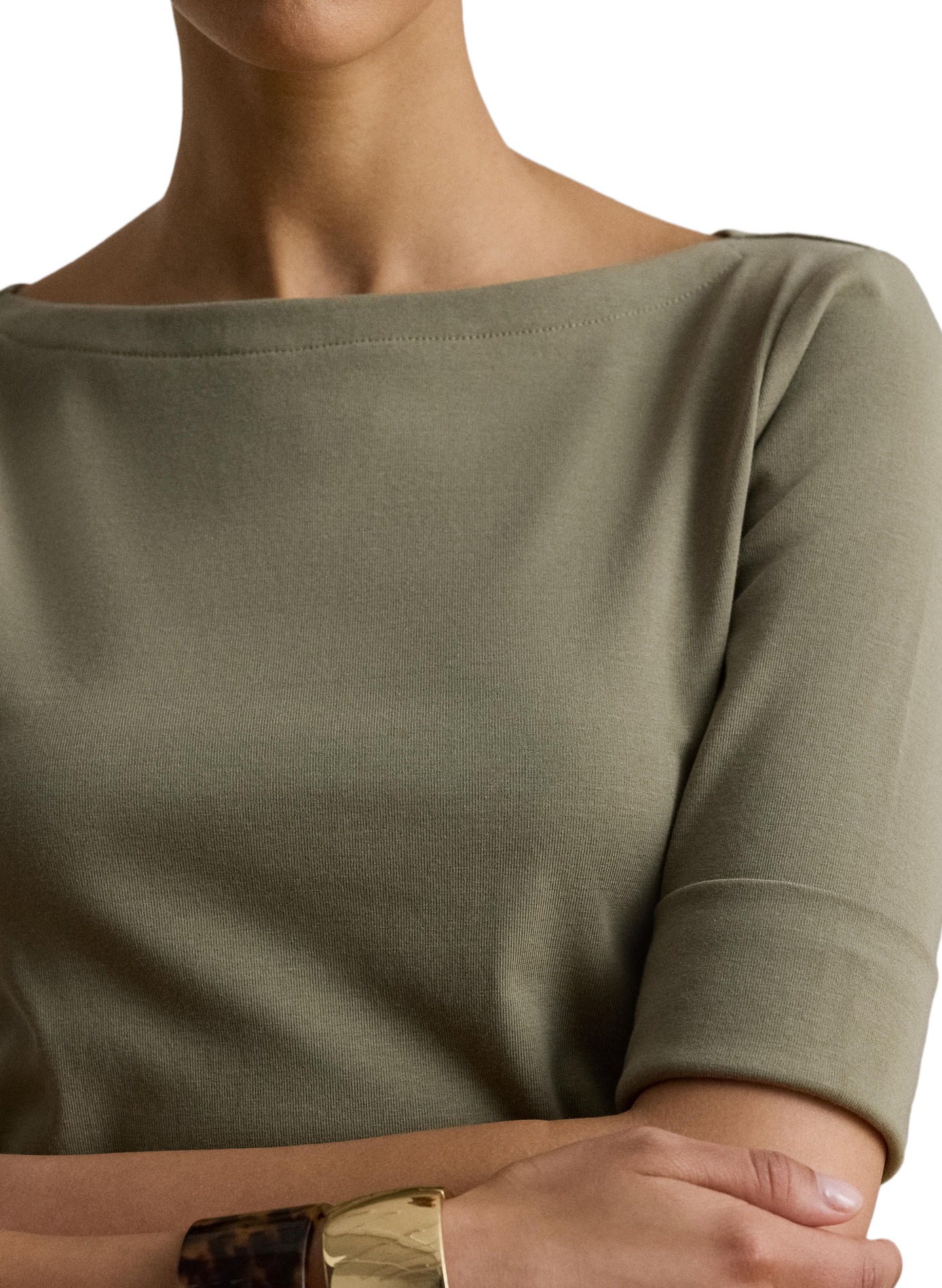 Cotton blend T-shirt LAUREN Green