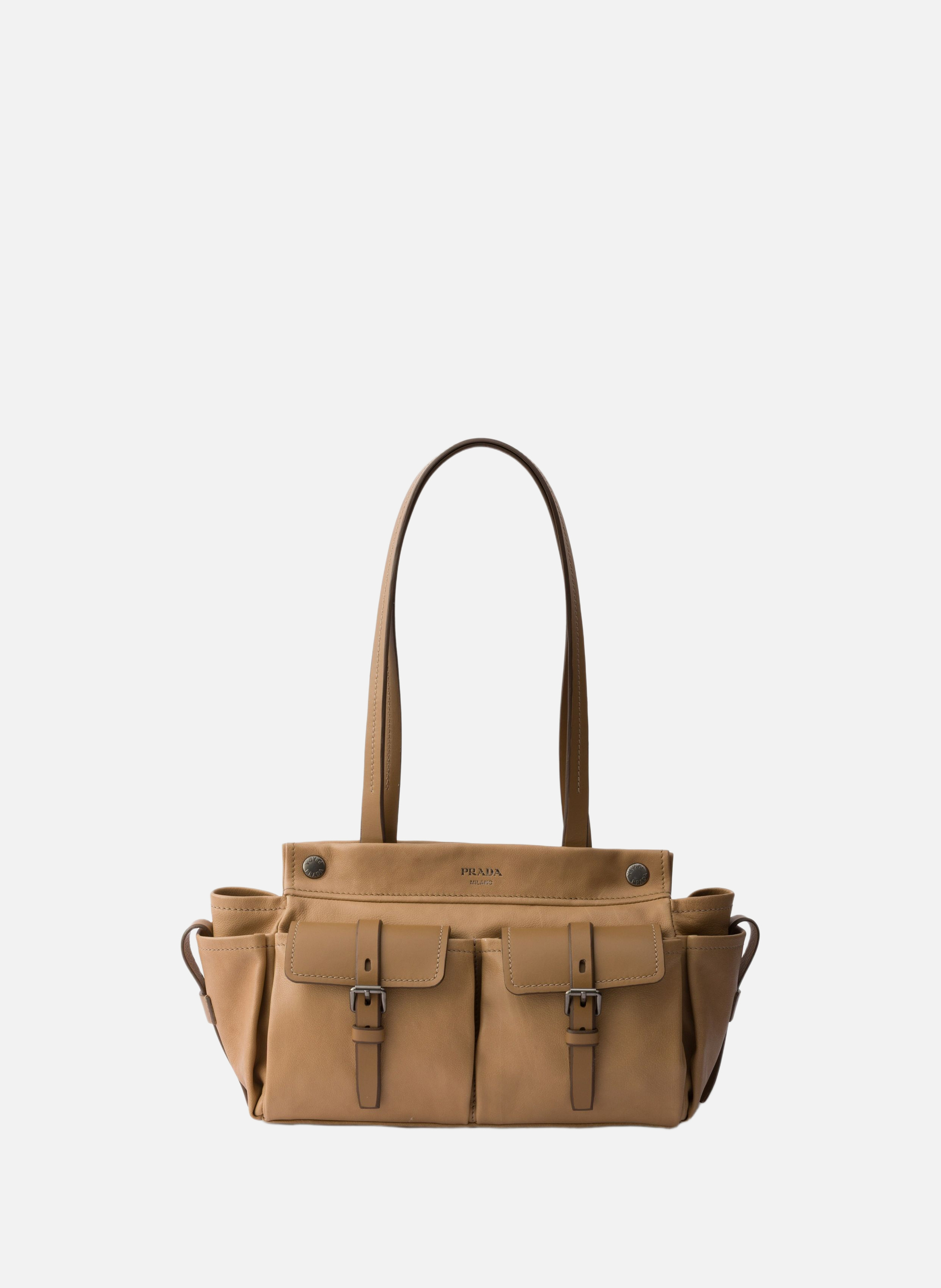 Cabas en cuir prada route PRADA Beige