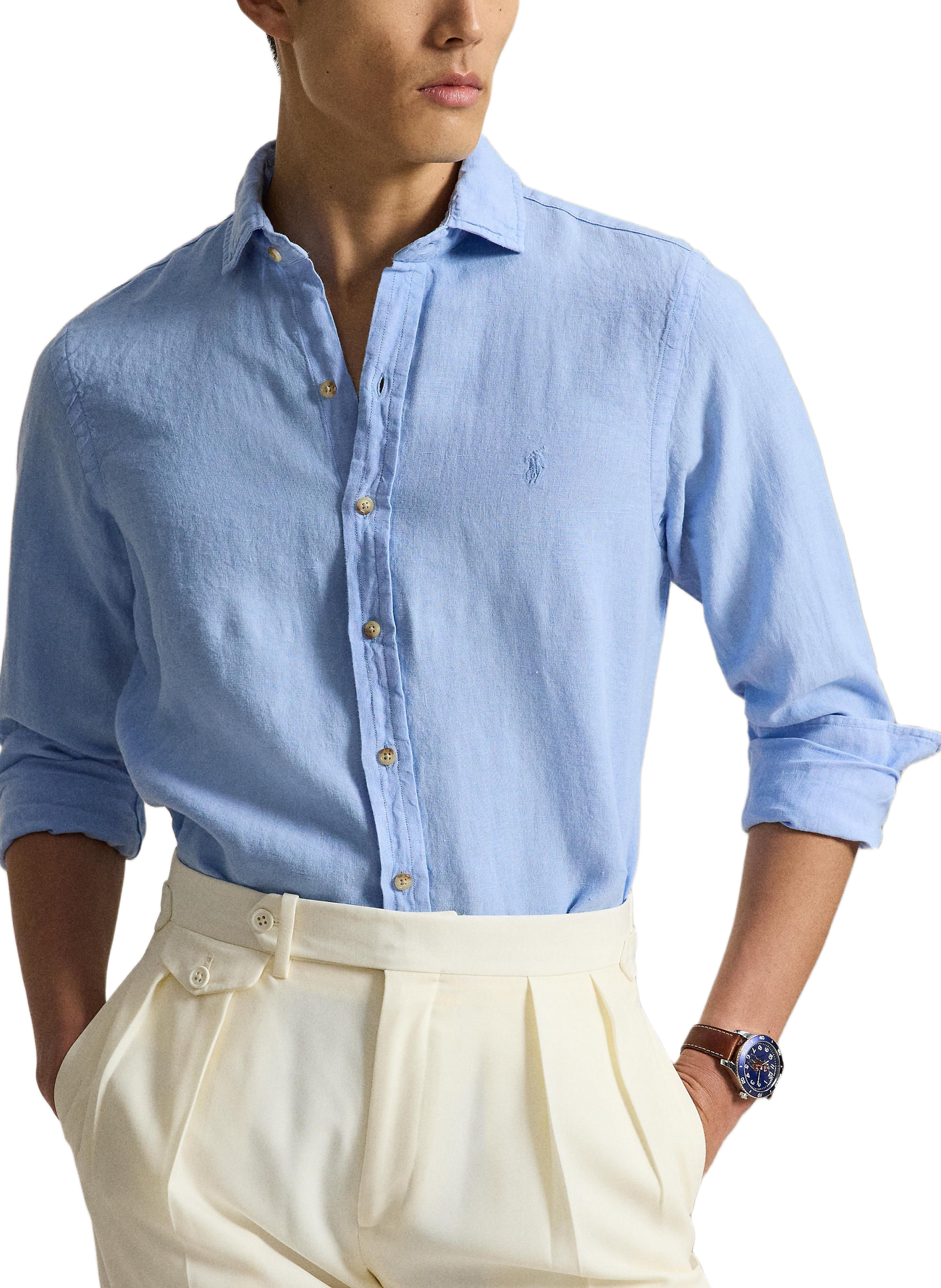 Straight linen shirt POLO RALPH LAUREN Blue