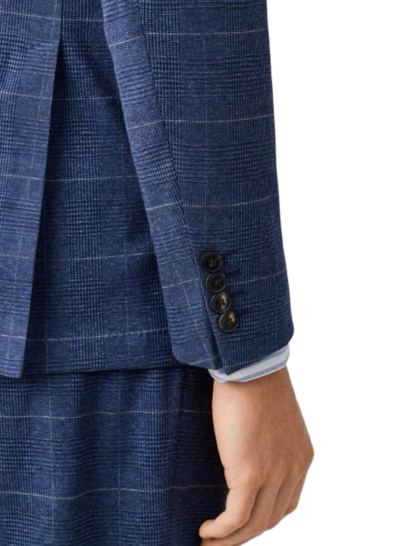 Blazer droit à motif en coton HACKETT Bleu