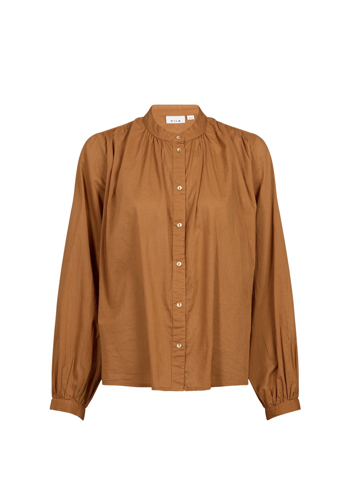 Ruimvallende katoenen blouse Viesma VILA Bruin
