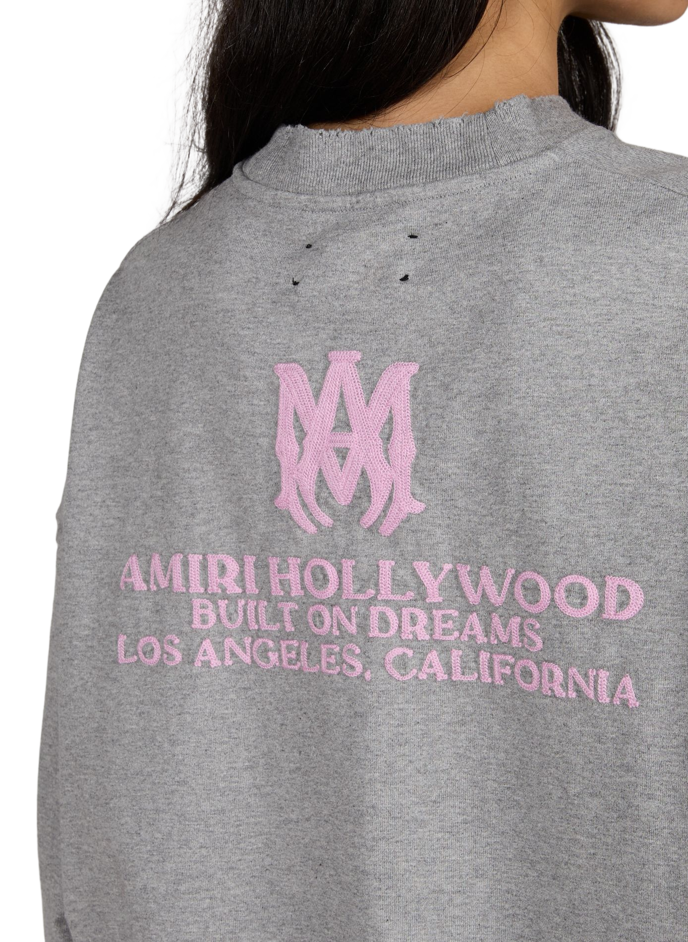 Bestickter Baumwoll-Sweatshirt AMIRI Grau