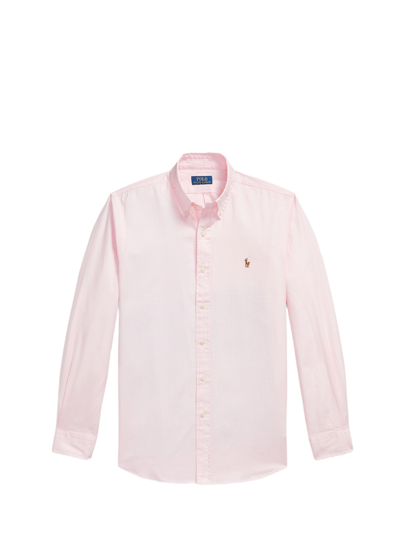 Chemise droite col classique rayée en coton mélangé POLO RALPH LAUREN Rose