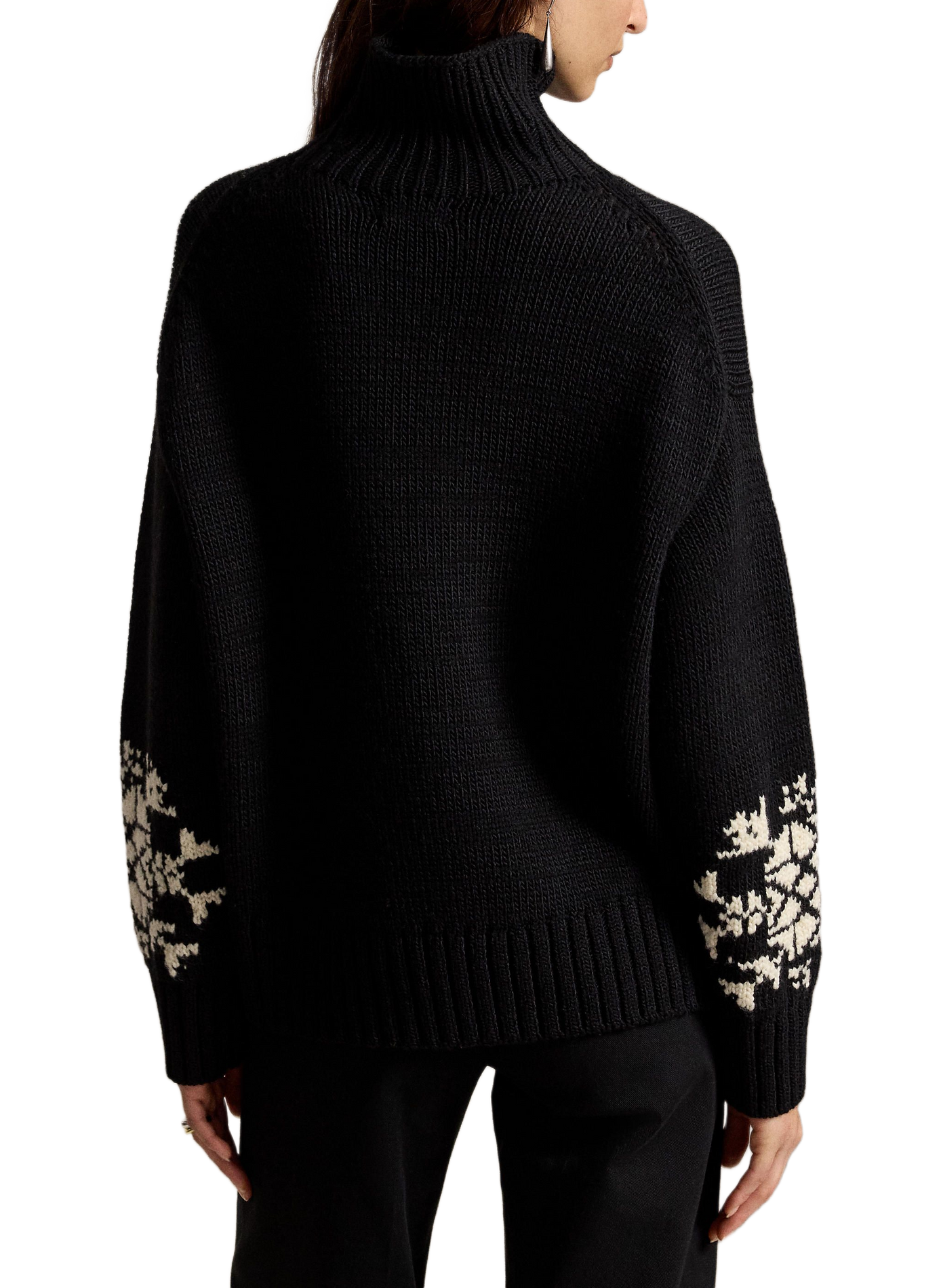 Pull col montant imprimé en laine POLO RALPH LAUREN Black