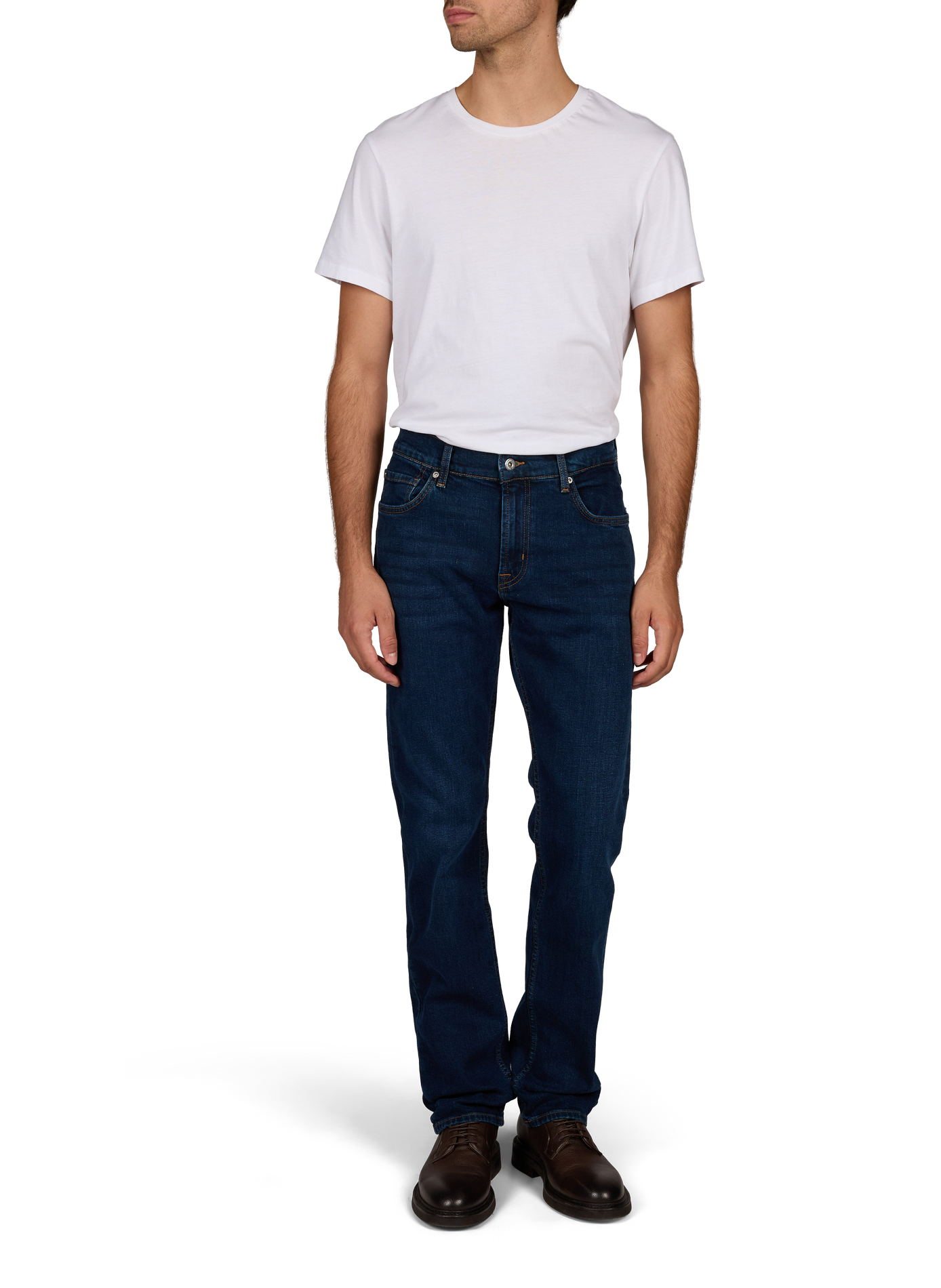 Straight-leg cotton-blend jeans 7 FOR ALL MANKIND Blue