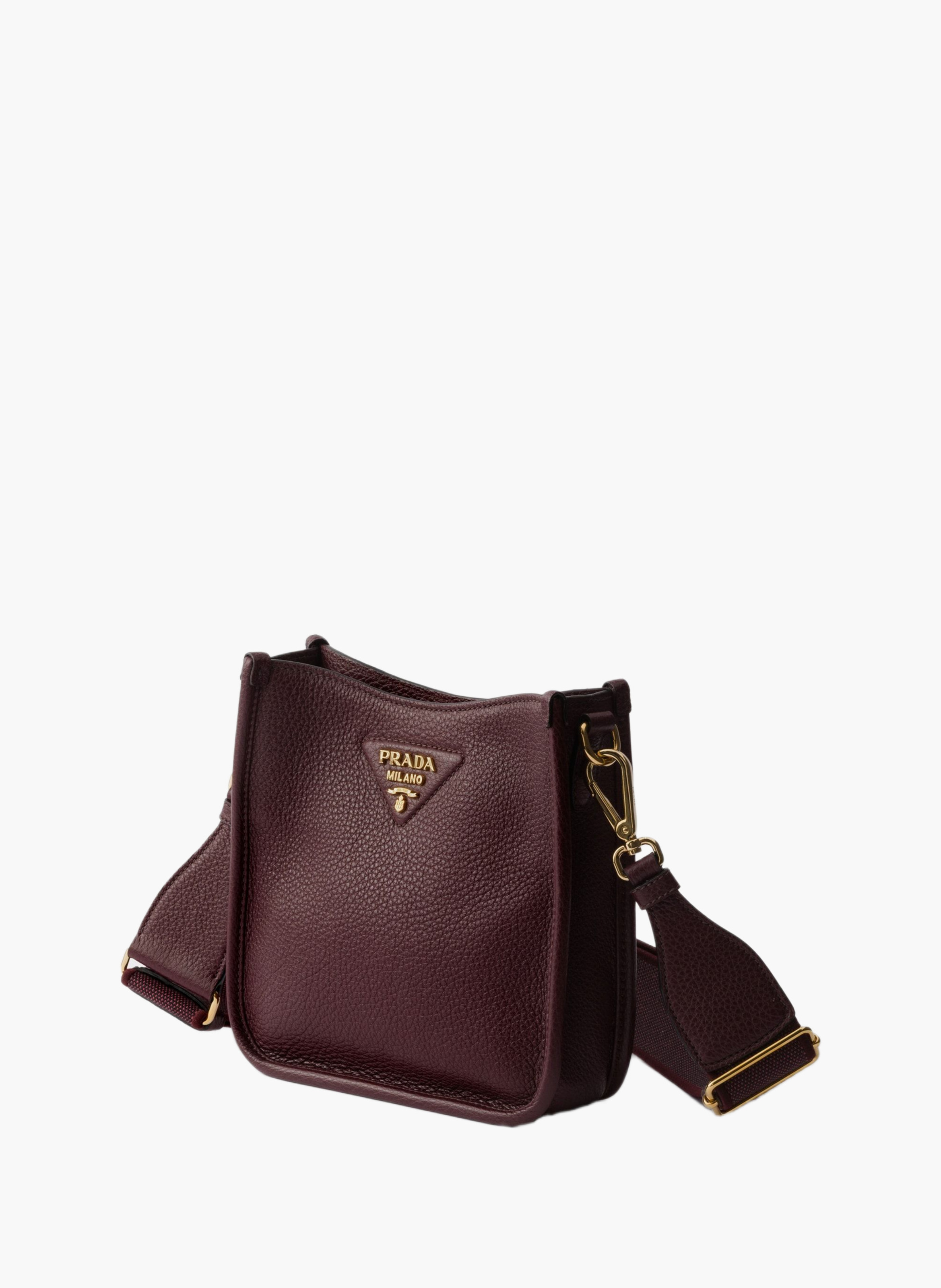 Mini sac porté épaule en cuir PRADA Rouge