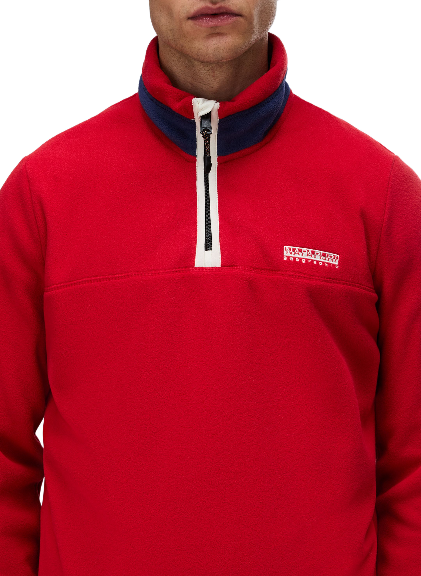 Straight high-neck polar fleece NAPAPIJRI Red