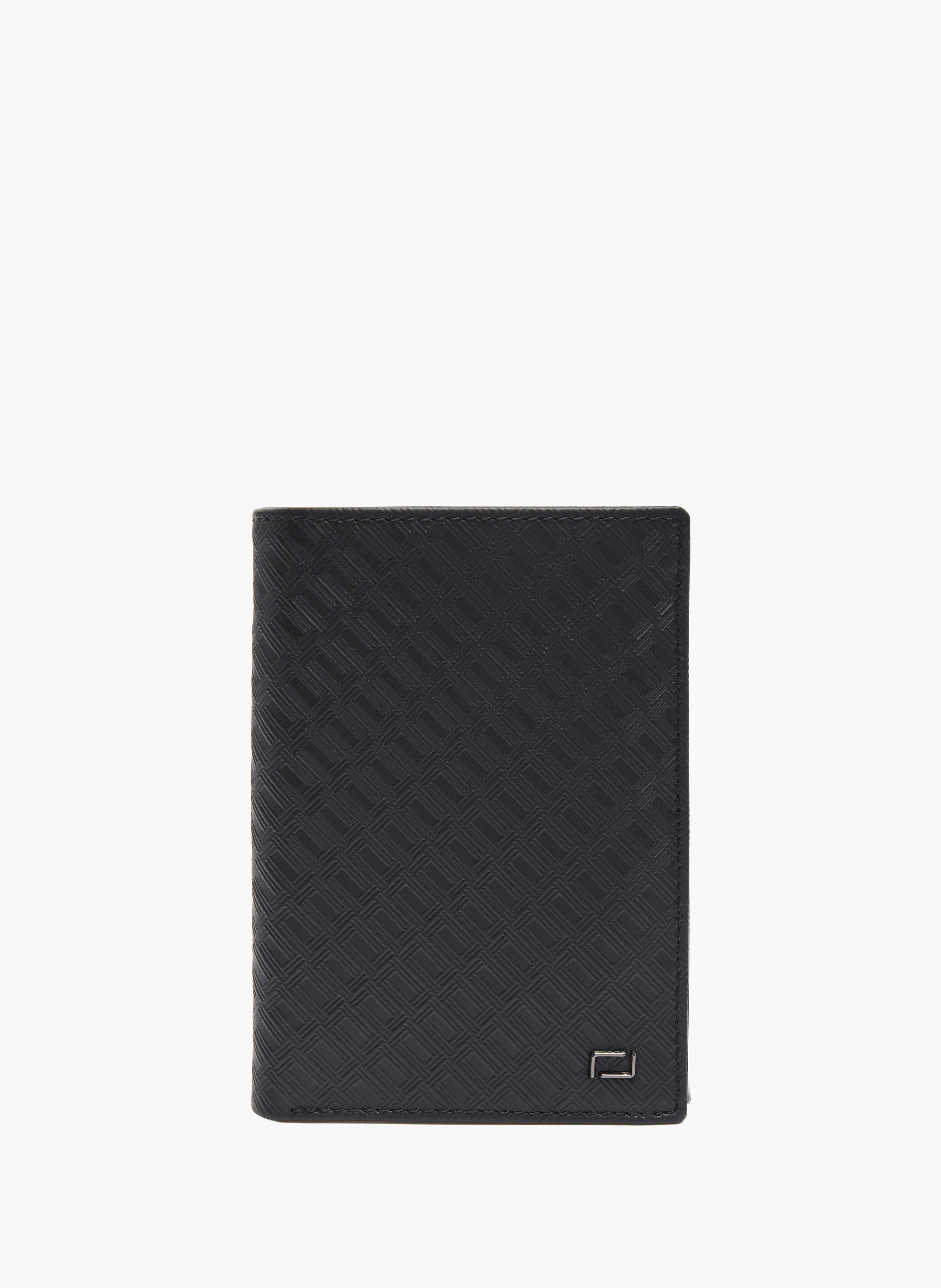 Compacte portemonnee Leon van Lancel met geanimeerd micro-logo monogram: gladde en geëmbosseerde kalfslederen. LANCEL Zwart