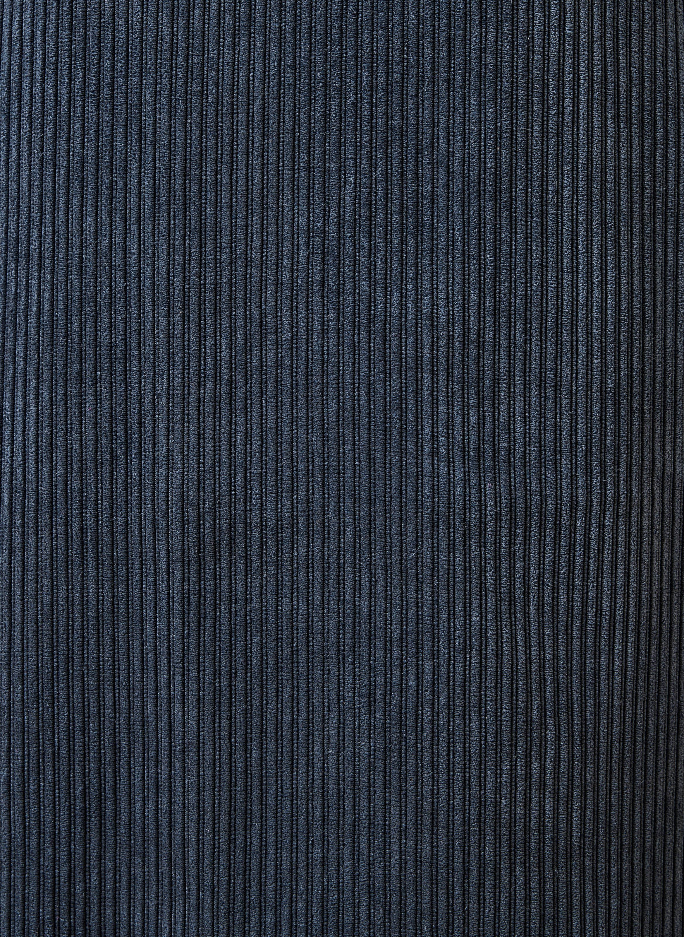 Korte rechte jurk van ribfluweel LA FEE MARABOUTEE Blauw