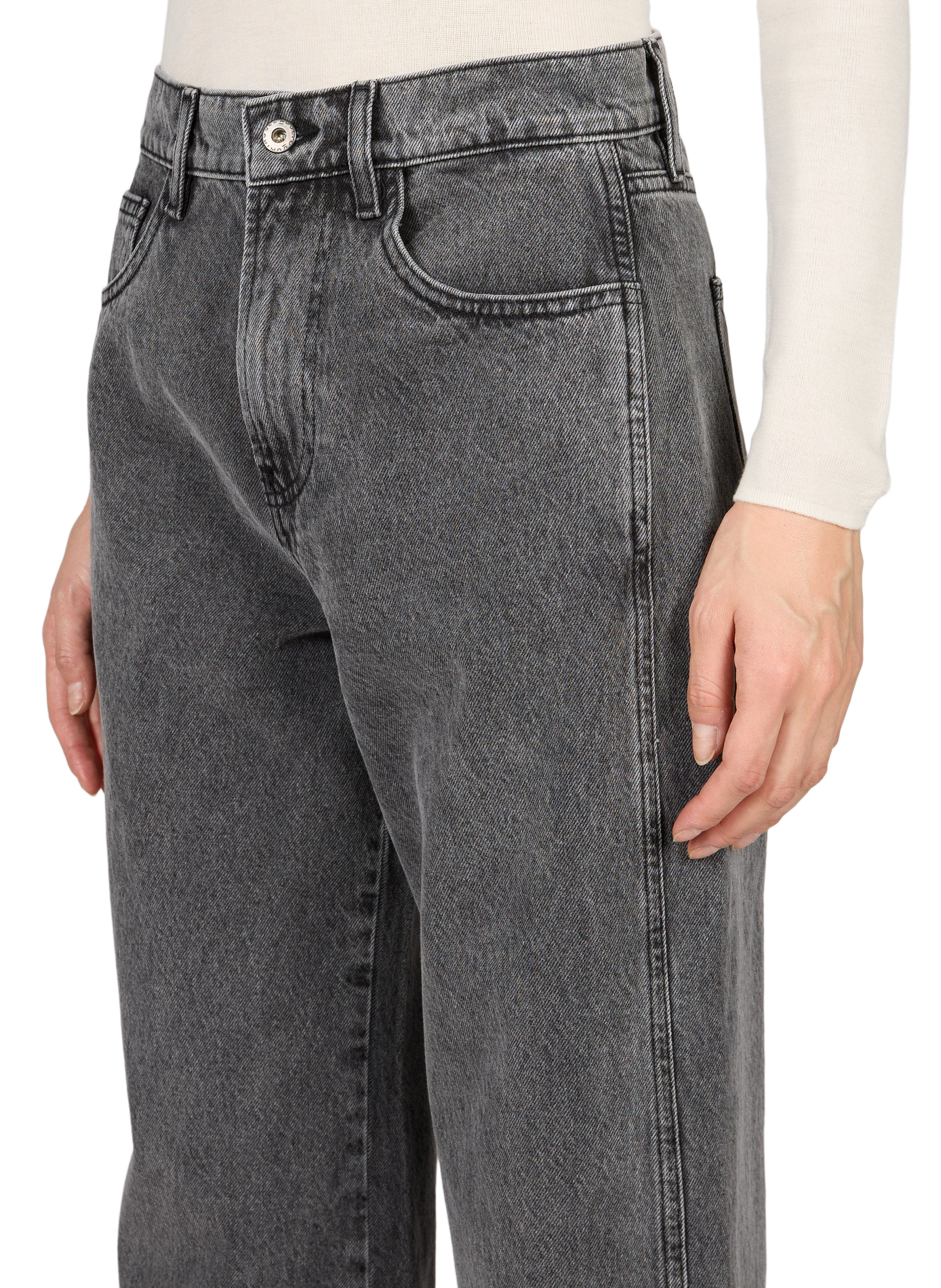 Wide cotton jeans | Grey ADOLFO DOMINGUEZ Women
