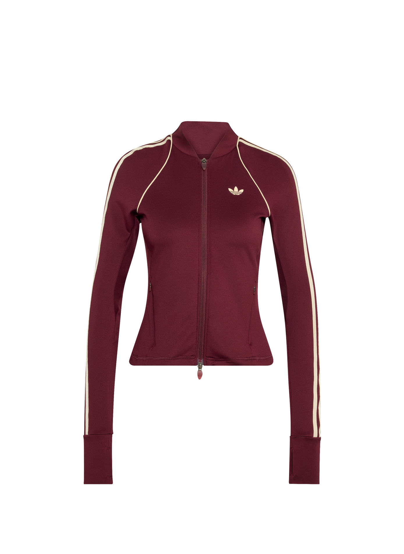 Fitted zip-up cardigan with a teddy collar ADIDAS Brown