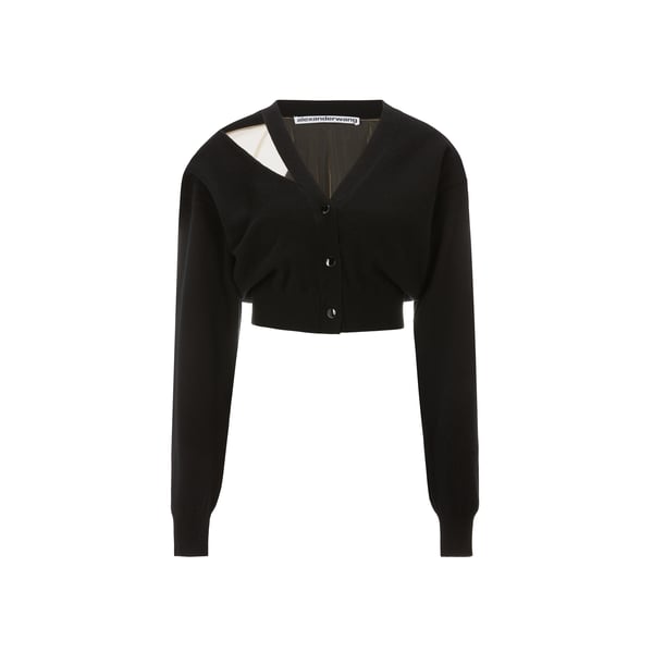 Cardigan bi-matière