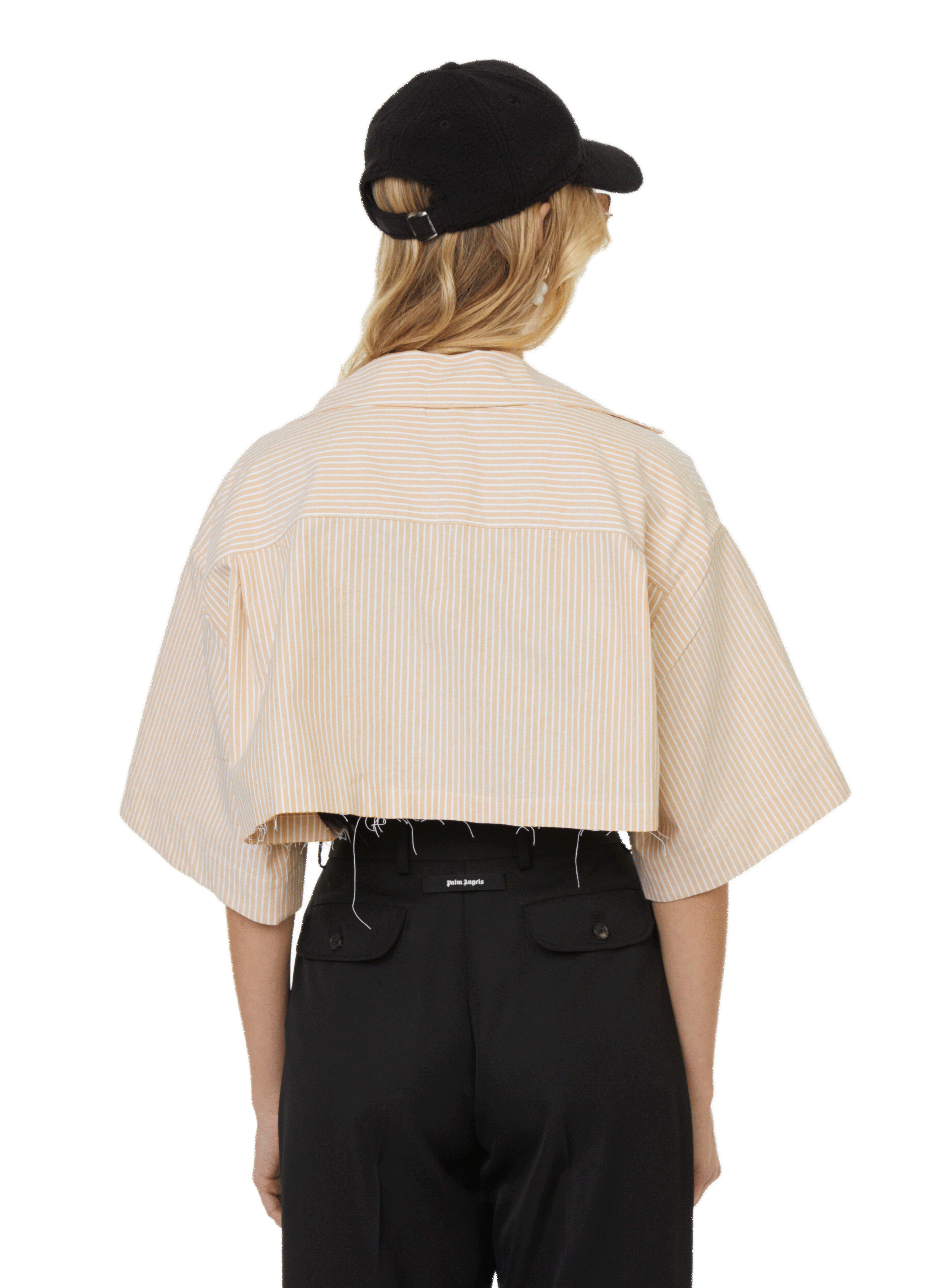 Chemise courte en coton PALM ANGELS Jaune