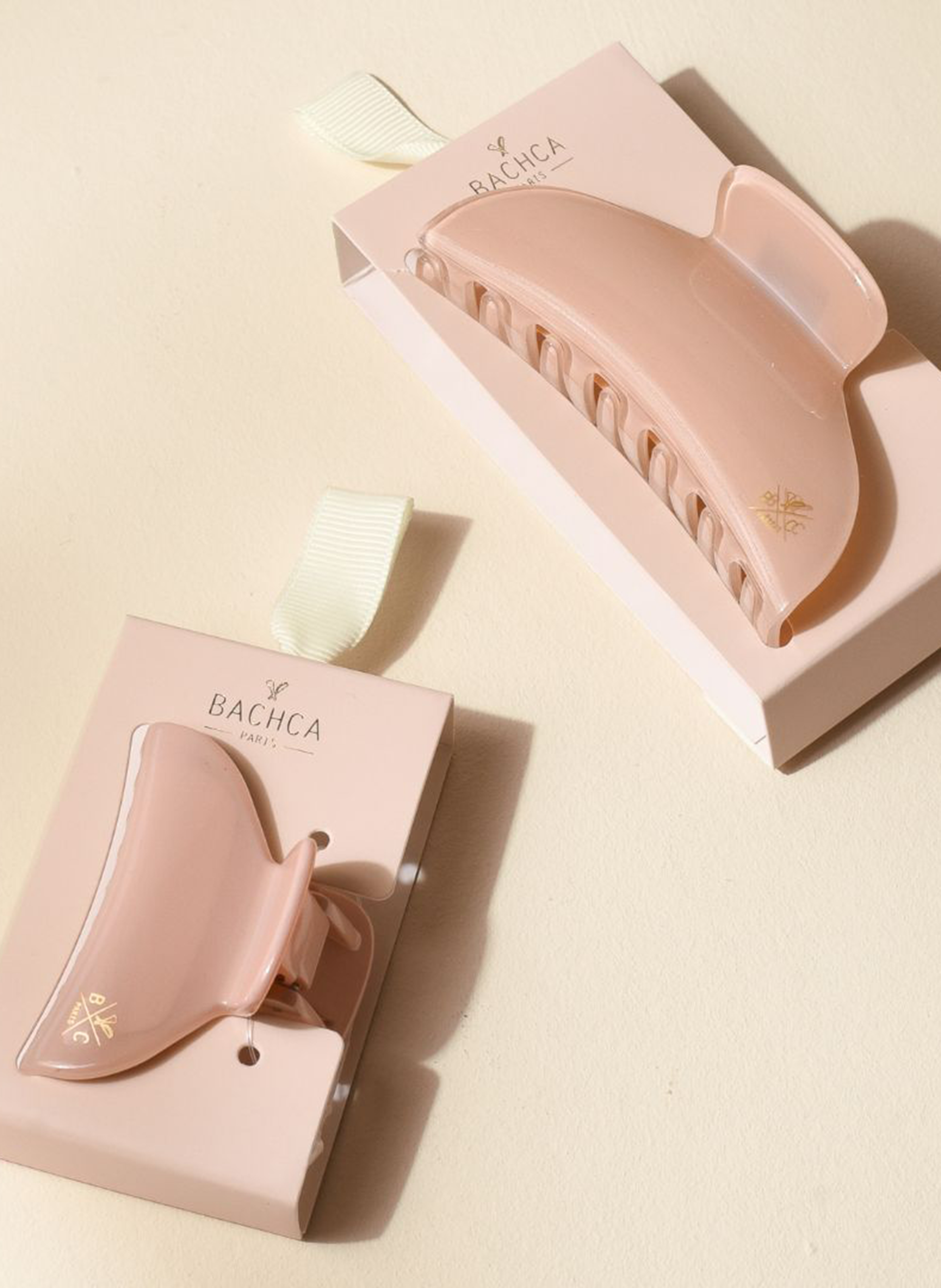 Large hair claw BACHCA Rose dragée