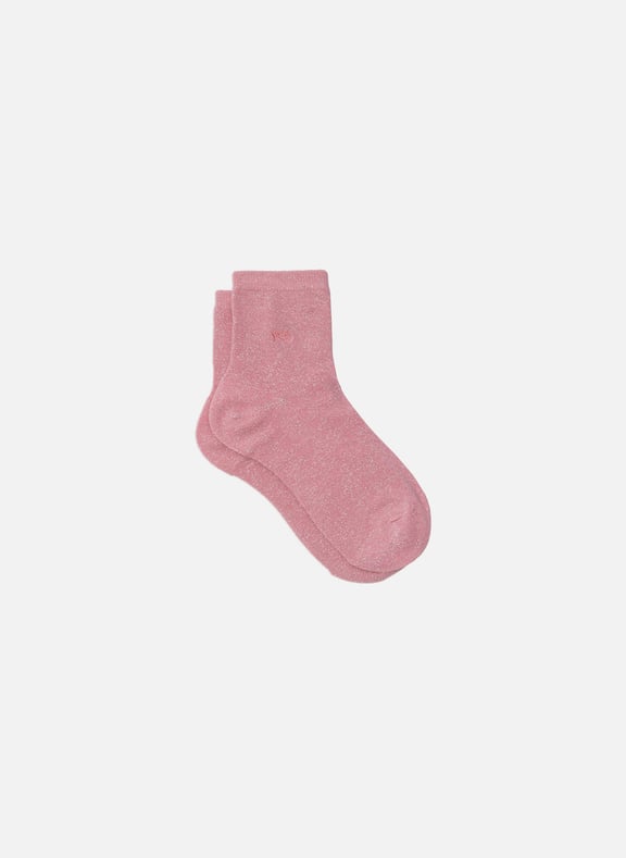 Chaussettes pailletées en coton peigné unies Rose by BILLYBELT BILLYBELT Chaussettes pailletées en coton peigné unies Rose