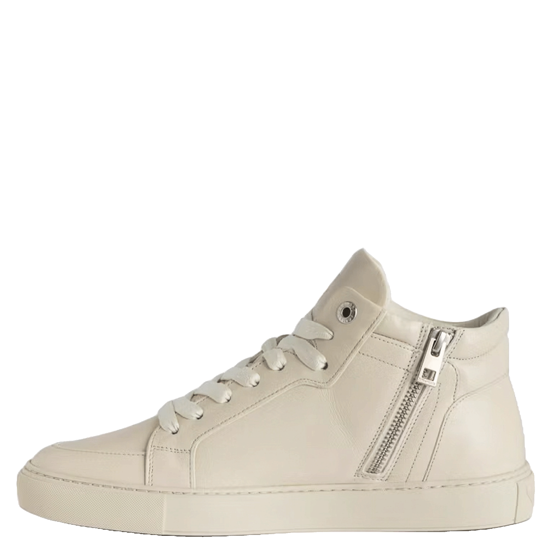 Baskets montantes en cuir mid fly ZADIG&VOLTAIRE Blanc