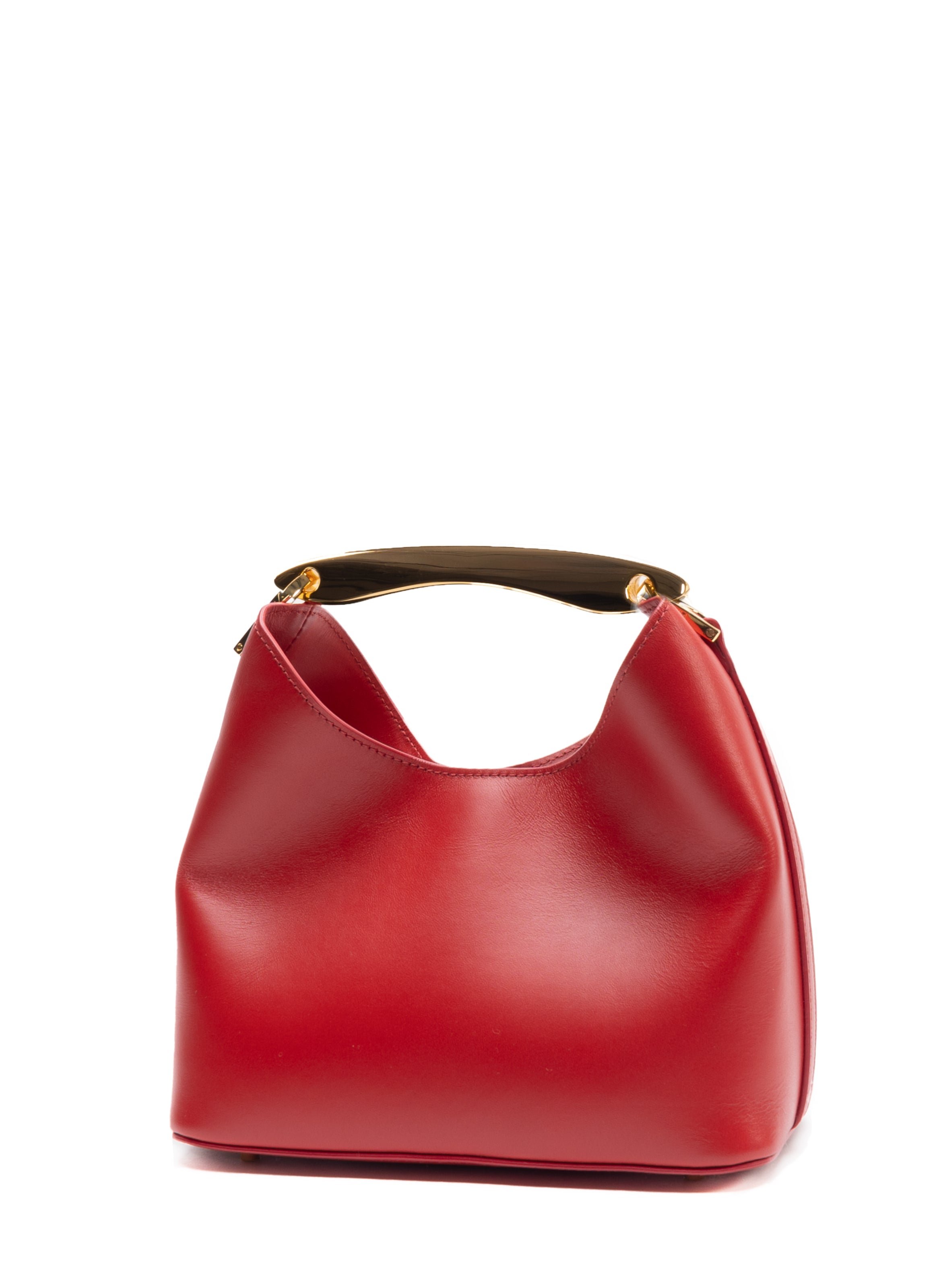 Petit sac boomerang en cuir ELLEME Rouge