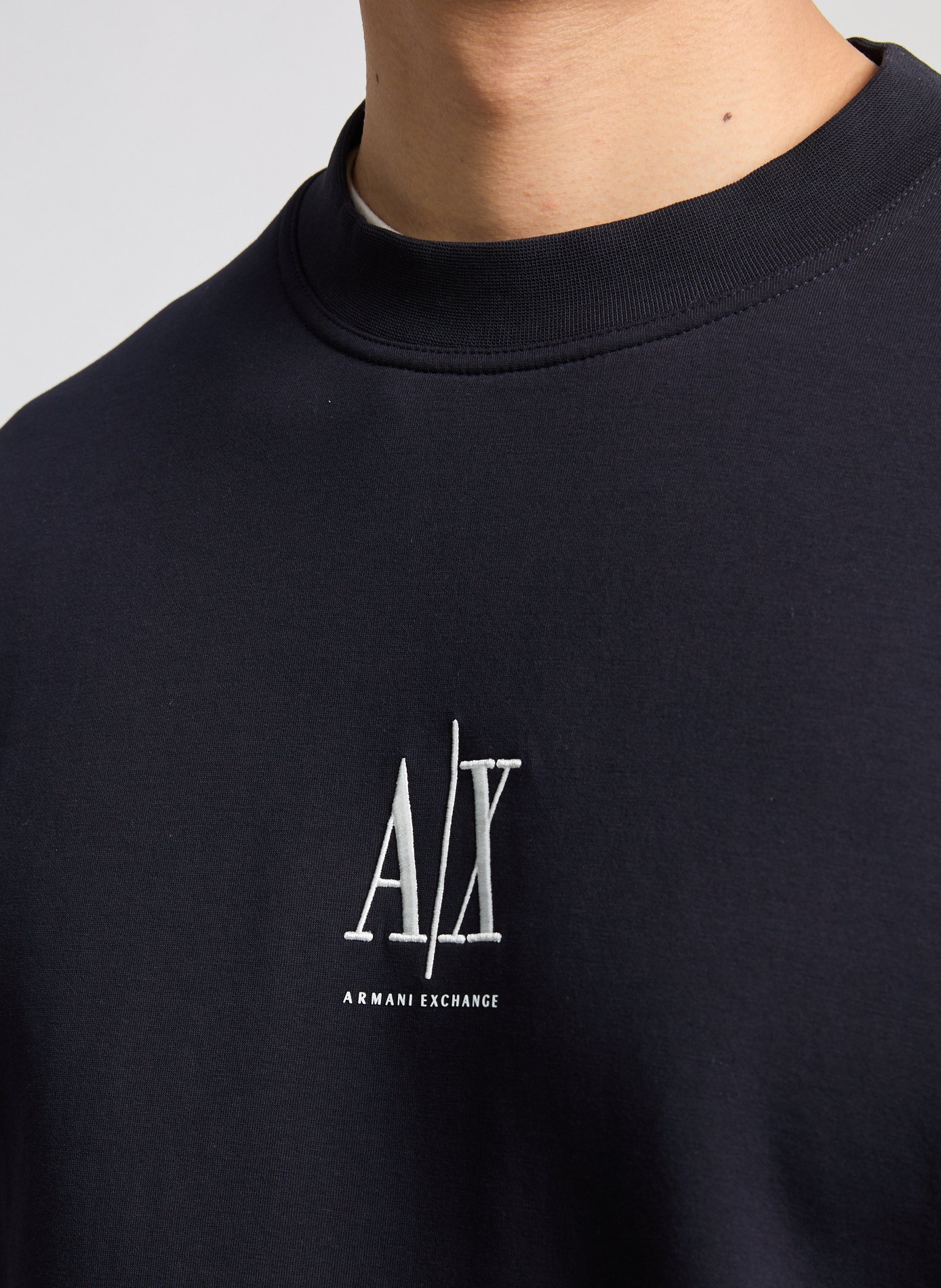 Pull ample brodé  ARMANI EXCHANGE Bleu