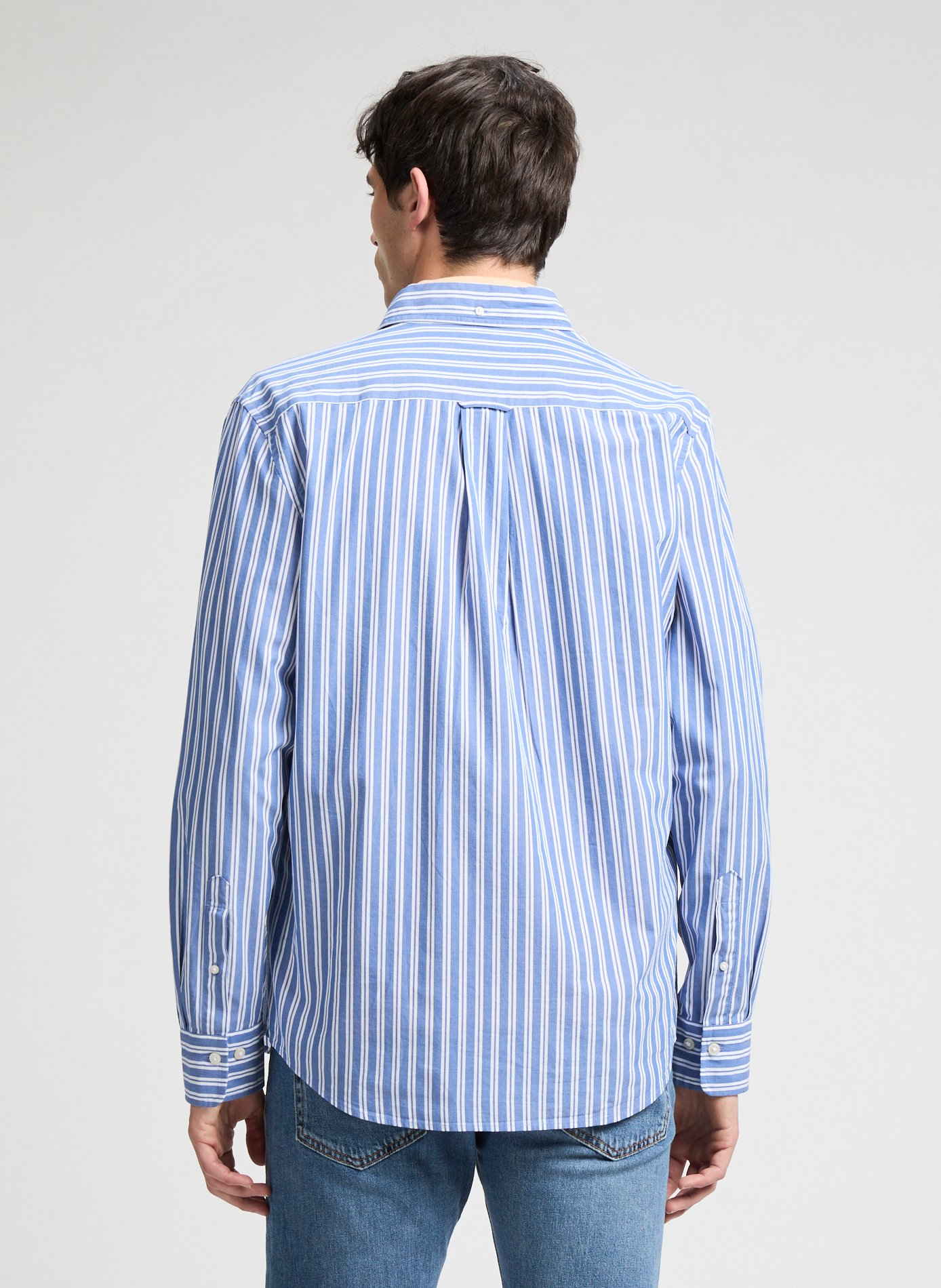 Chemise à rayures en coton Bleu