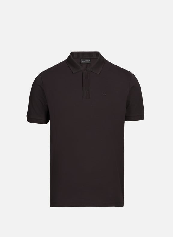 Short sleeve cotton polo shirt Black by EMPORIO ARMANI EMPORIO ARMANI Short sleeve cotton polo shirt Black