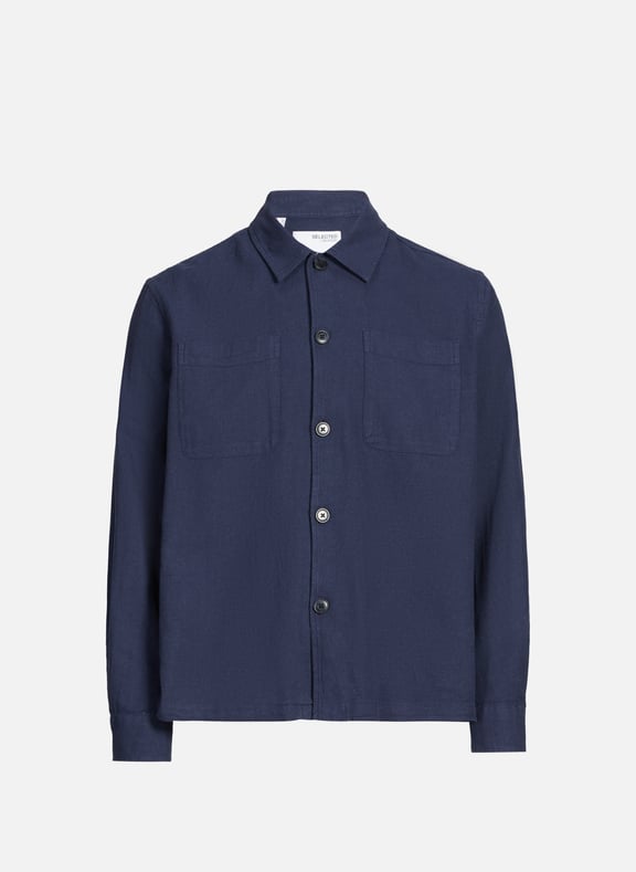 Cotton and linen shirt Blue by SELECTED SELECTED Cotton and linen shirt Blue