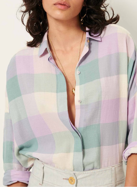Chemise col classique en coton mélangé Multicolore by SESSUN SESSUN Chemise col classique en coton mélangé Multicolore