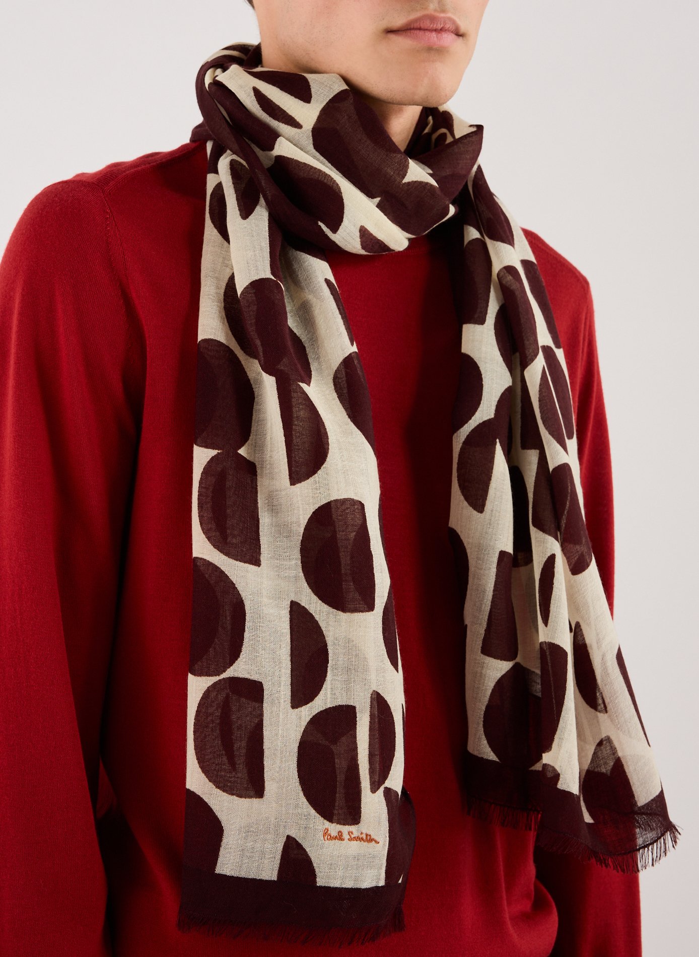 Printed wool scarf PAUL SMITH Beige
