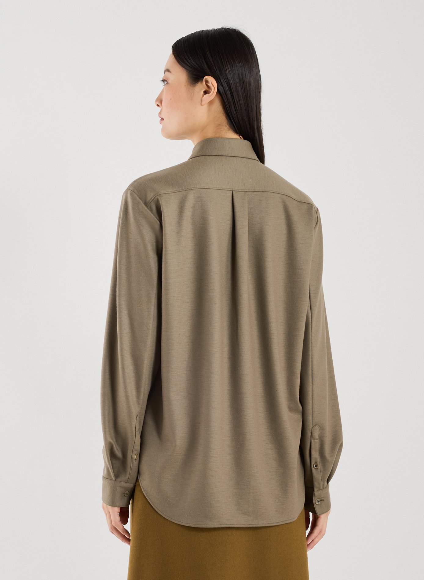 Oversized shirt in blended virgin wool TIBI Green