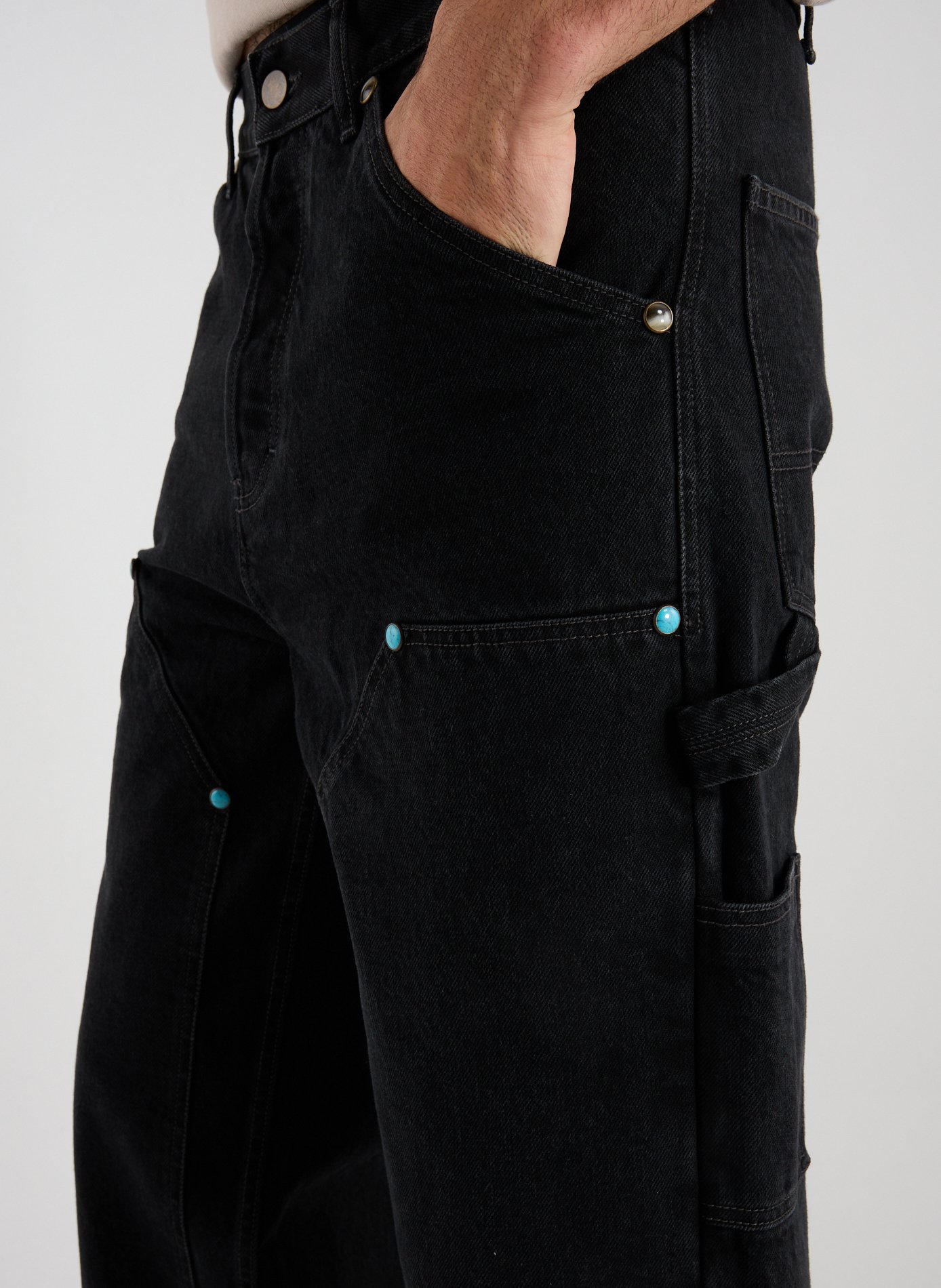Cotton Cargo Pants CALEB Black