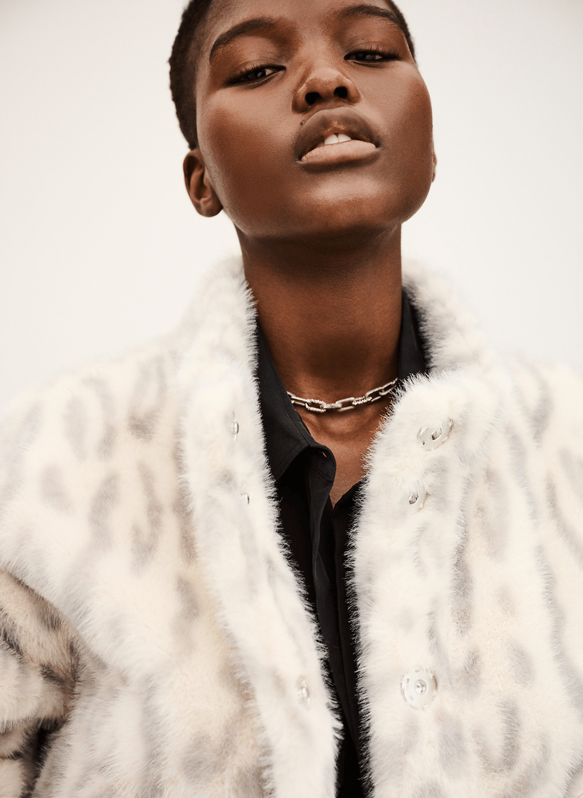 Veste oversize col montant imprimée saros BA&SH Beige