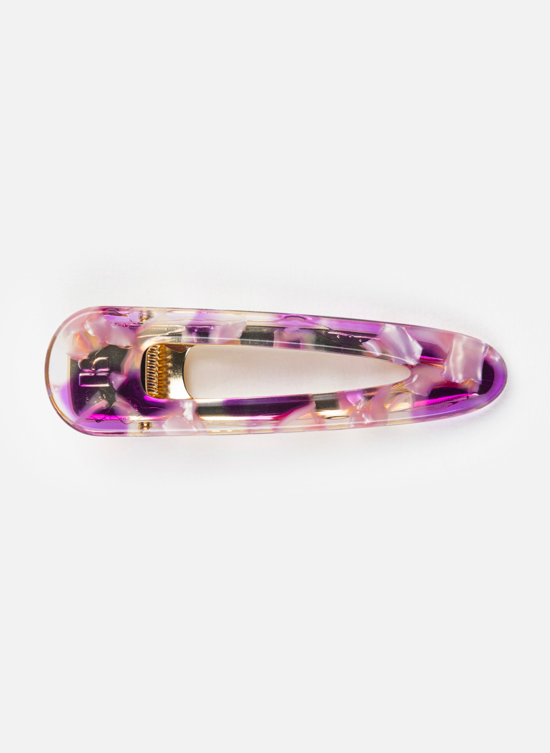 Barrette à cheveux triangle en acétate de cellulose et acier inoxydable KURAGE GINZA Rose