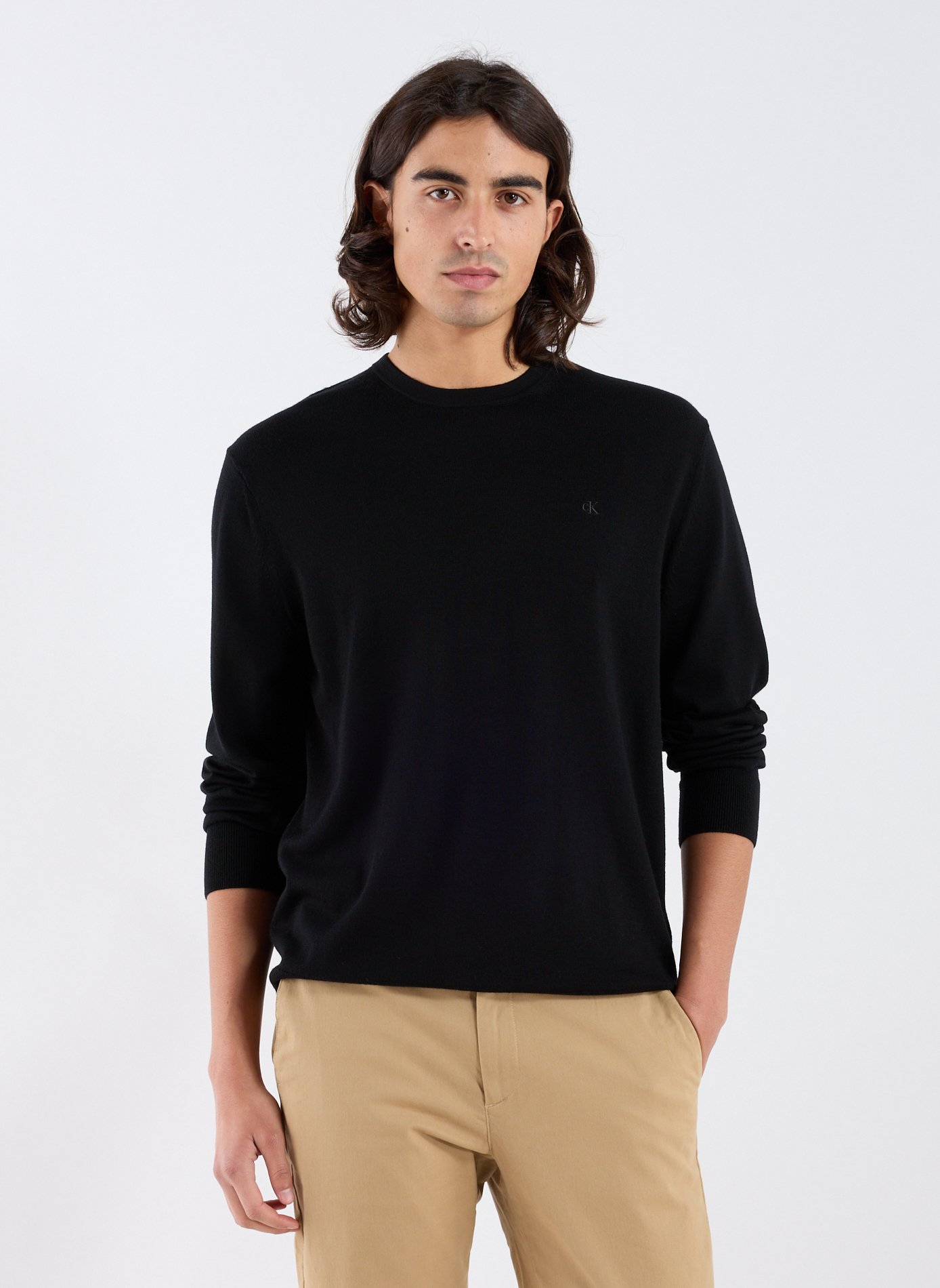 CALVIN KLEIN Fine merino wool jumper Black