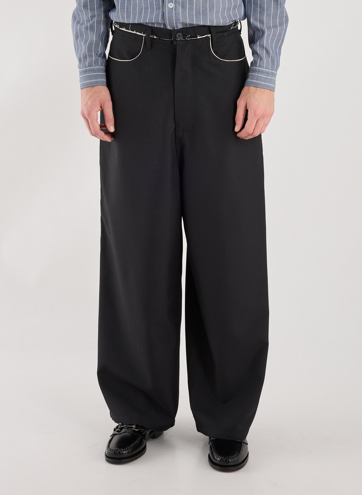 Wide frayed pants CAMIEL FORTGENS Black