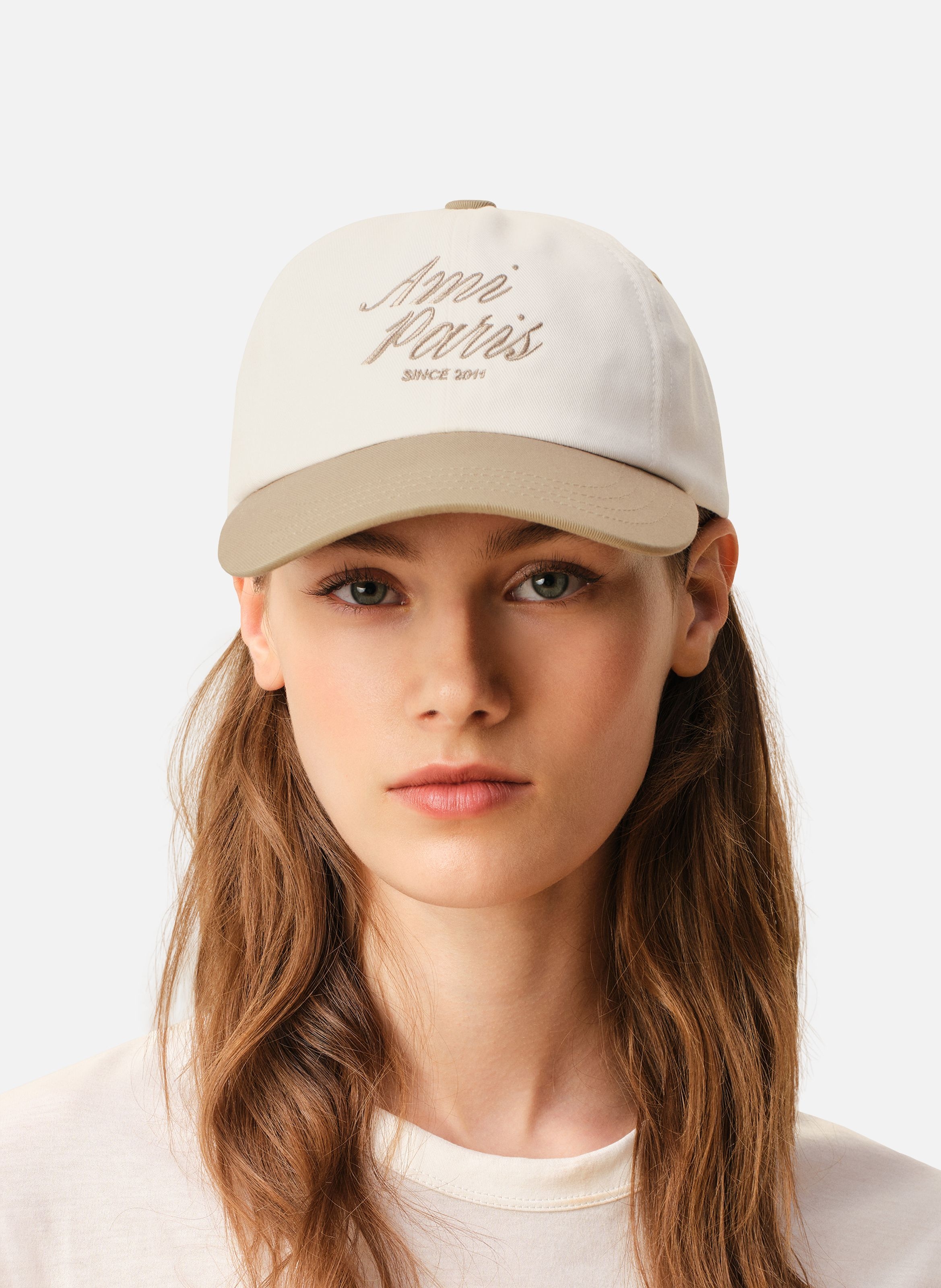 Casquette ami paris bicolore unisexe en coton AMI PARIS Beige