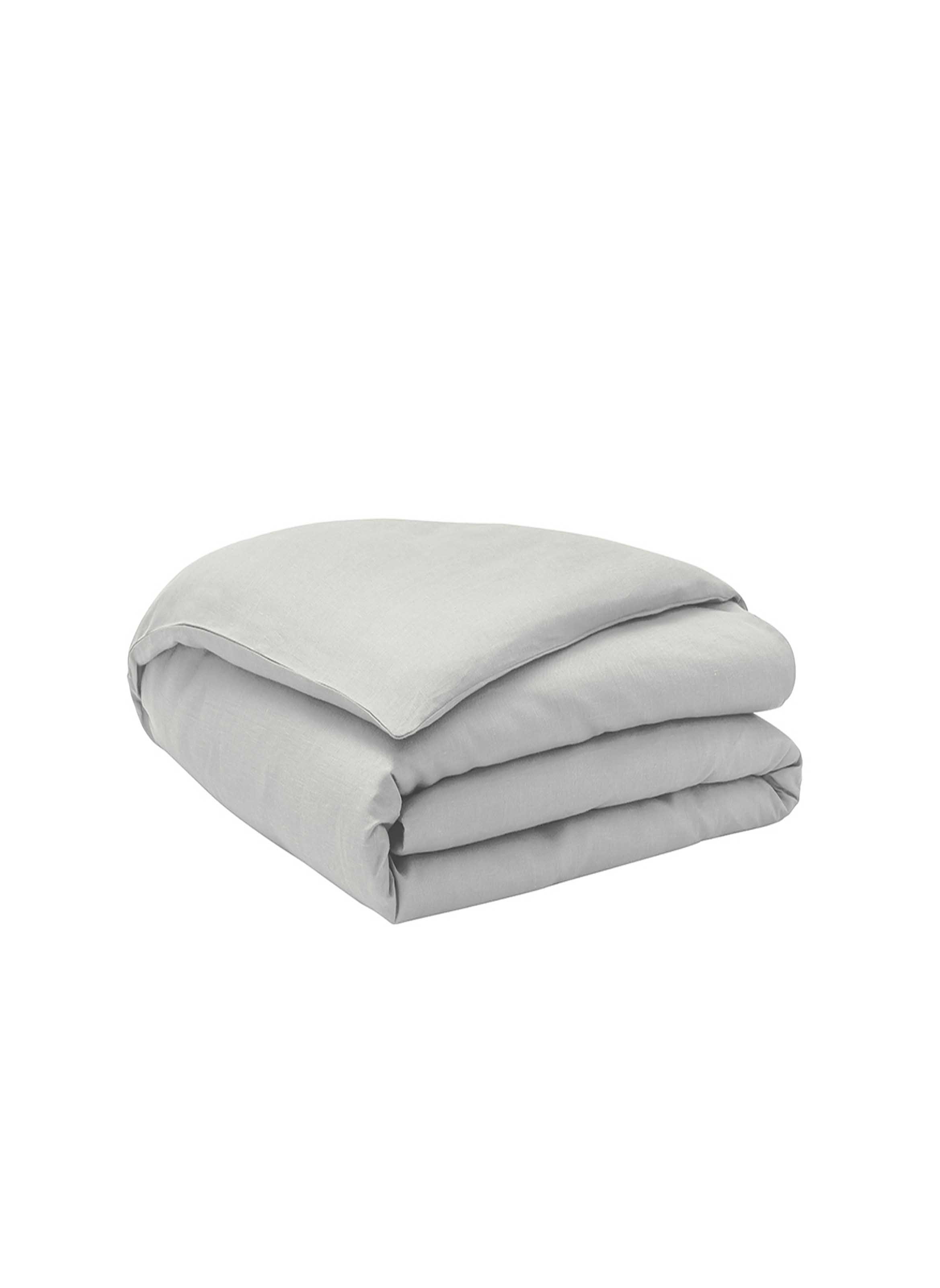 Drap housse uni en lin lavé, nouvelle vague ALEXANDRE TURPAULT Bleu