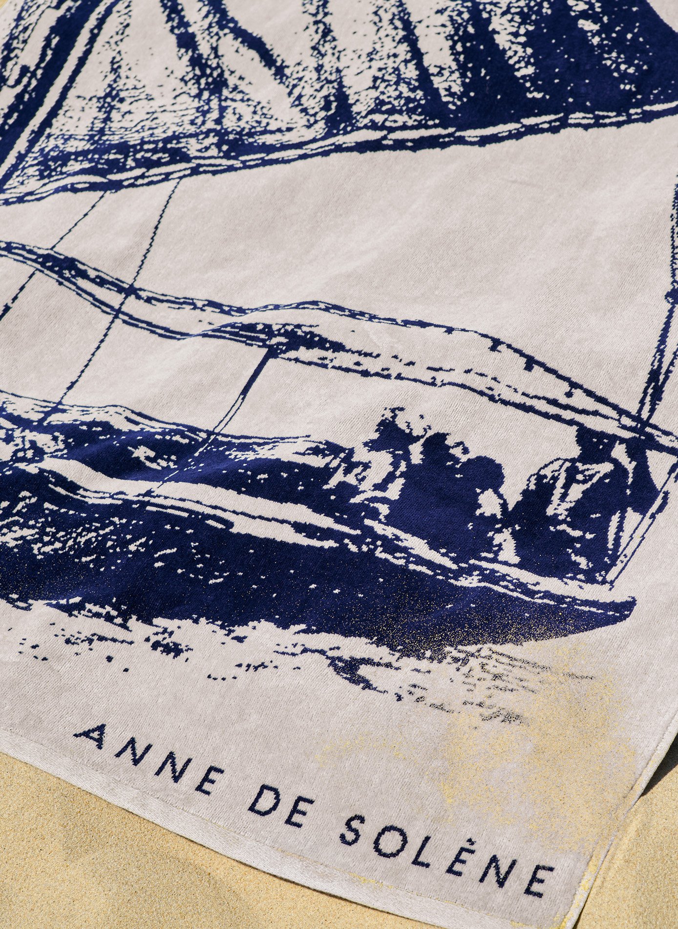 Drap de plage felucca ANNE DE SOLENE Bleu