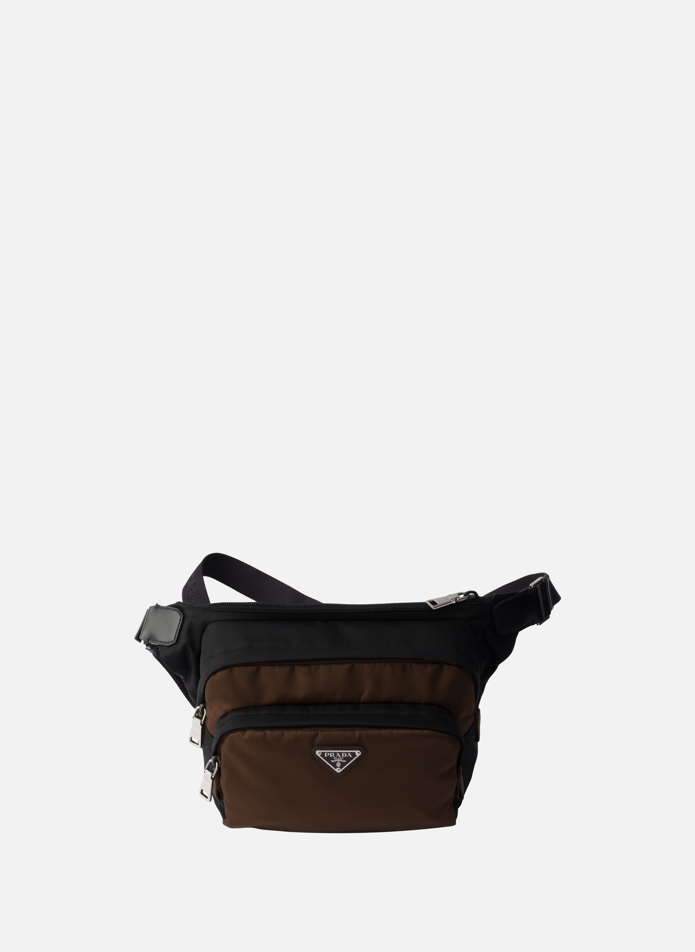 Sac porté épaule en re-nylon et cuir saffiano PRADA Noir