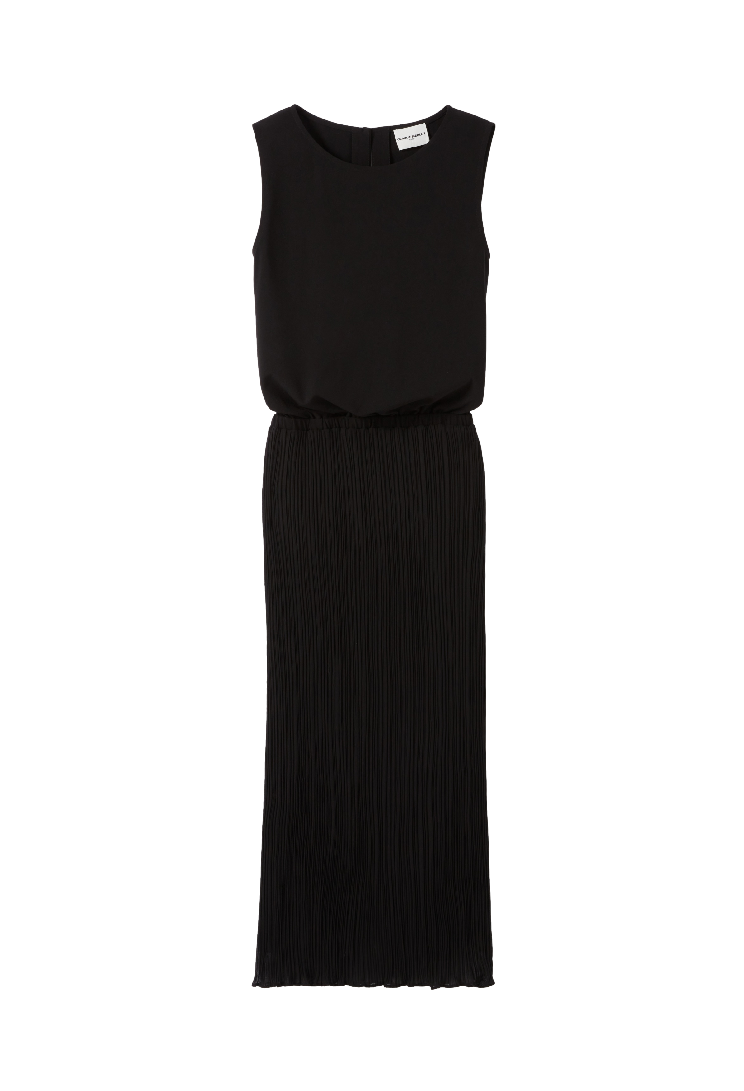 Robe longue col rond plissée CLAUDIE PIERLOT Noir