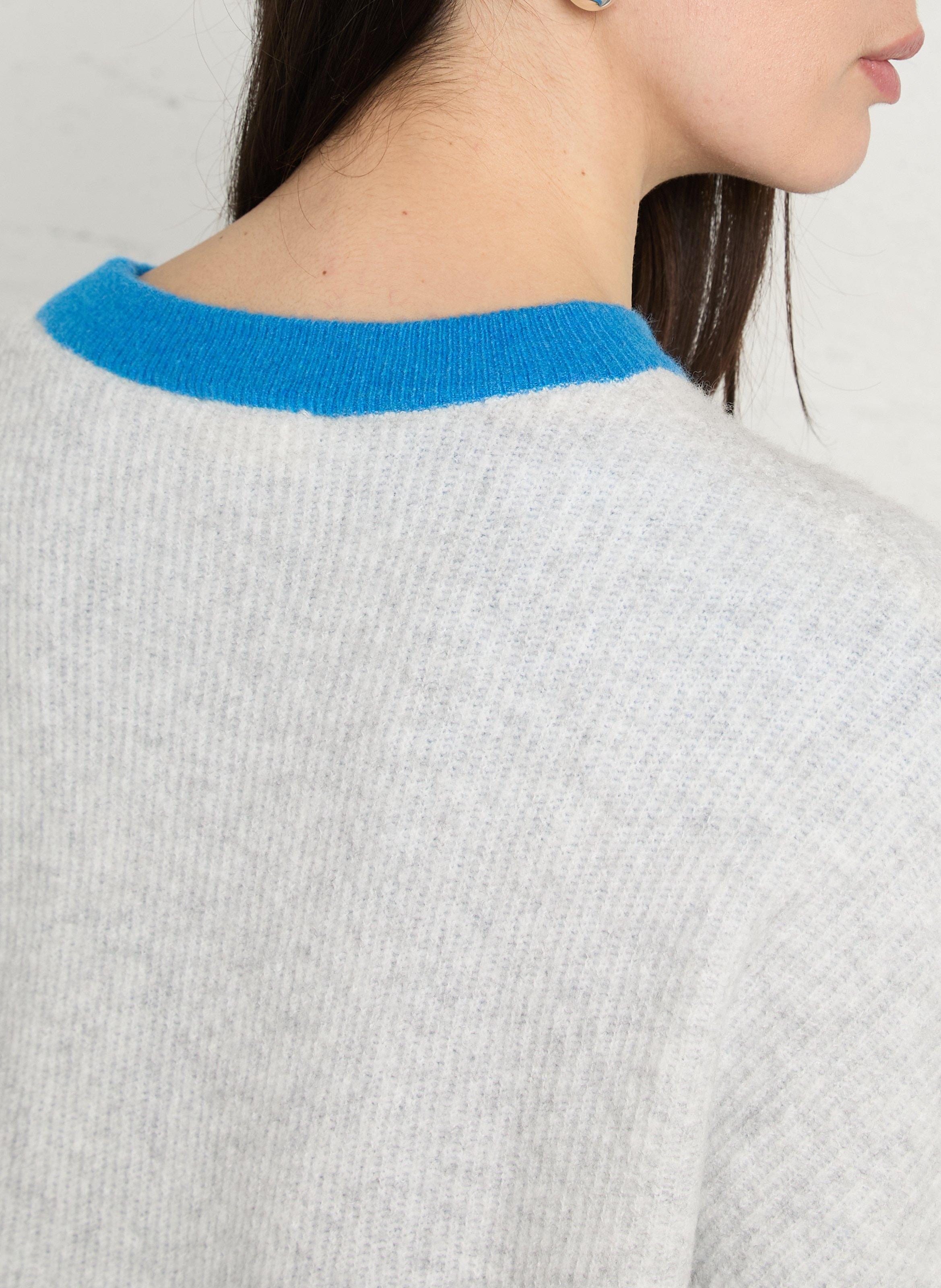 Pull ample col rond à rayures damsville AMERICAN VINTAGE Gris