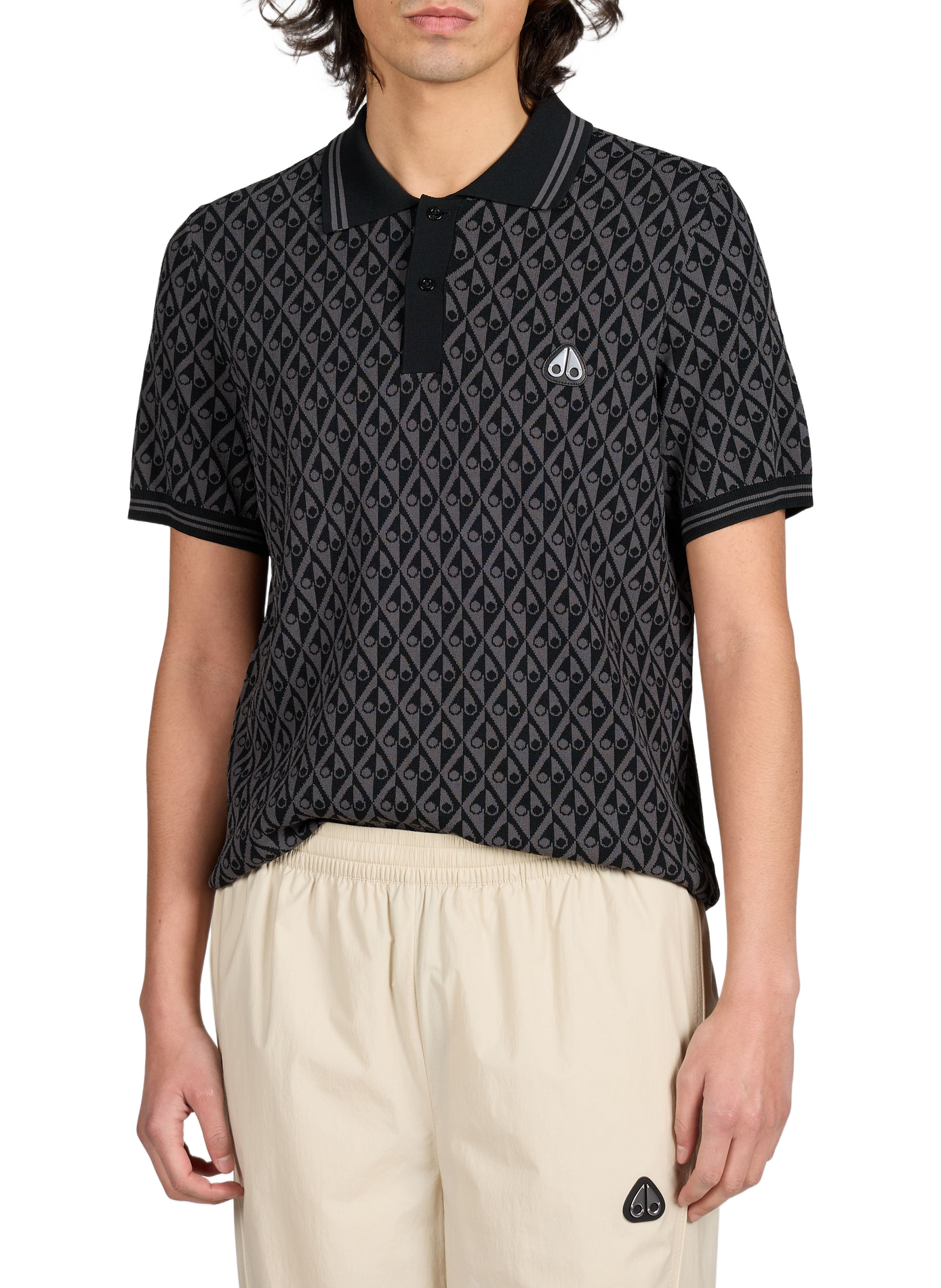 Polo logotypé à manches courtes MOOSE KNUCKLES Noir