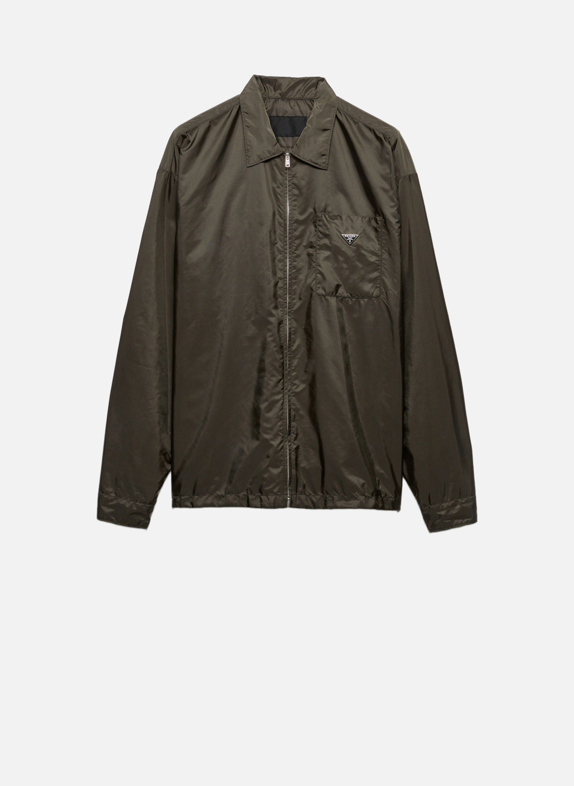 Chemise à fermeture éclair en re-nylon PRADA Vert